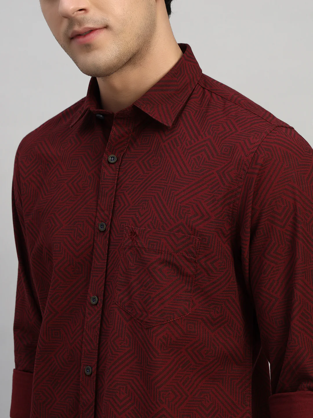 Casual Shirt for Men | Breathable & Soft with Color Fastness Regular Fit Spread Collar Neck Cotton Fabric Printed Pattern - Image 7