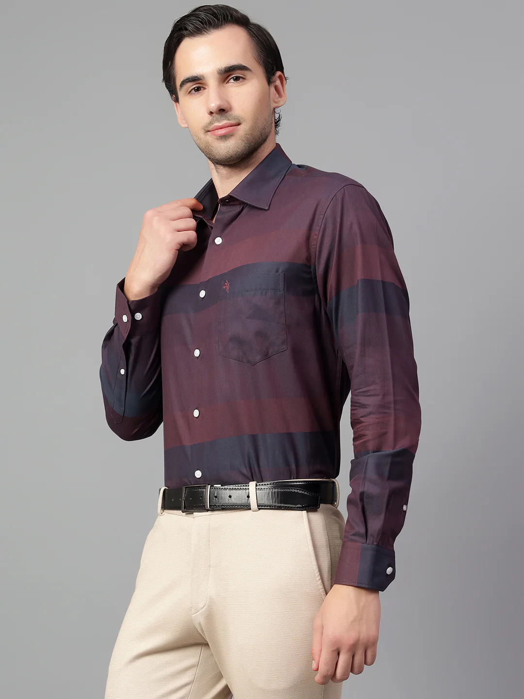 Formal Shirt for Men l Breathable & Soft with Color Fastness Regular Fit Spread Collar Neck Cotton Fabric Self Design Pattern - Image 4