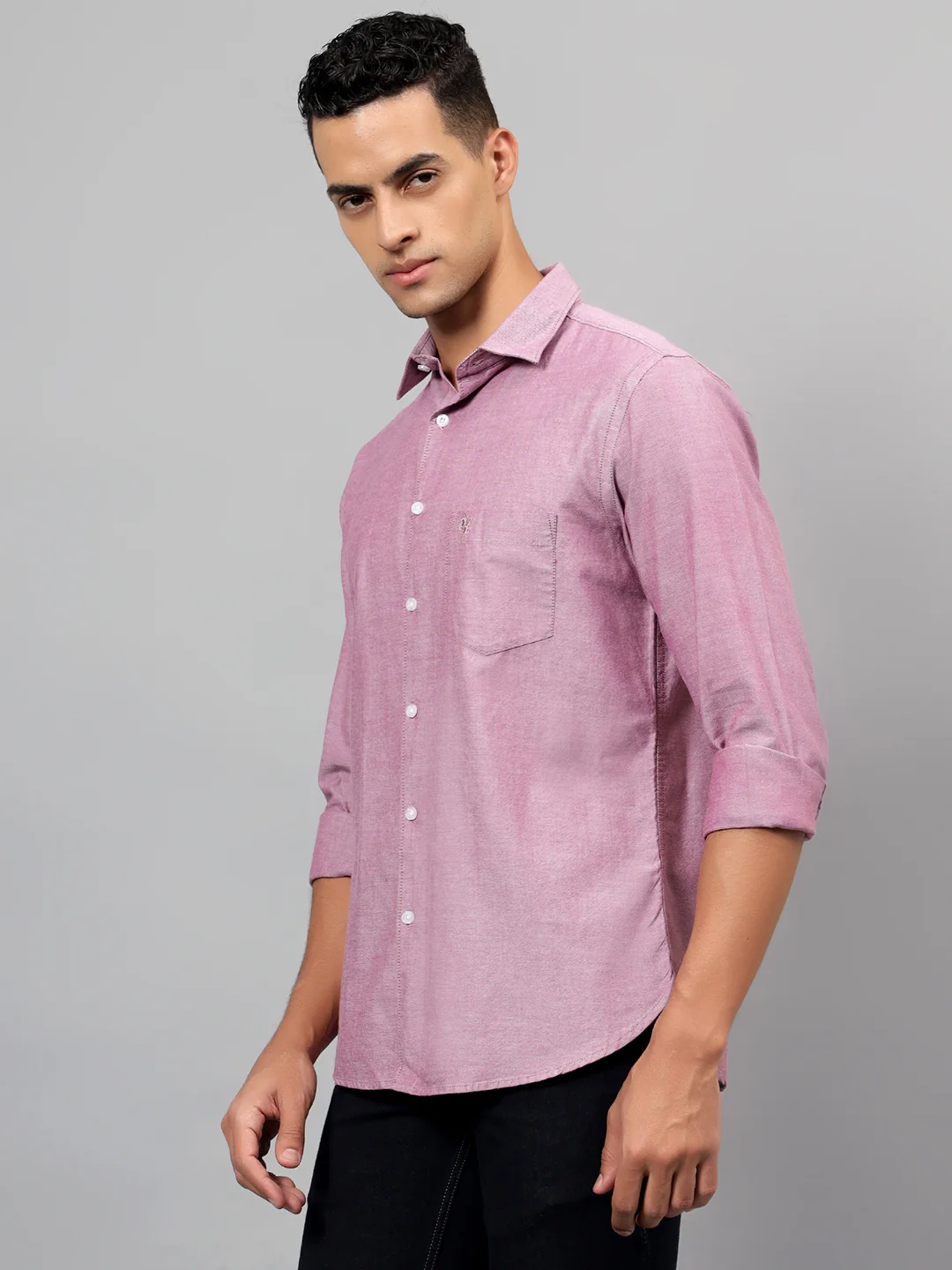 Casual Shirt for Men | Breathable & Soft with Color Fastness Regular Fit Spread Collar Neck Cotton Fabric Self Design Pattern - Image 4