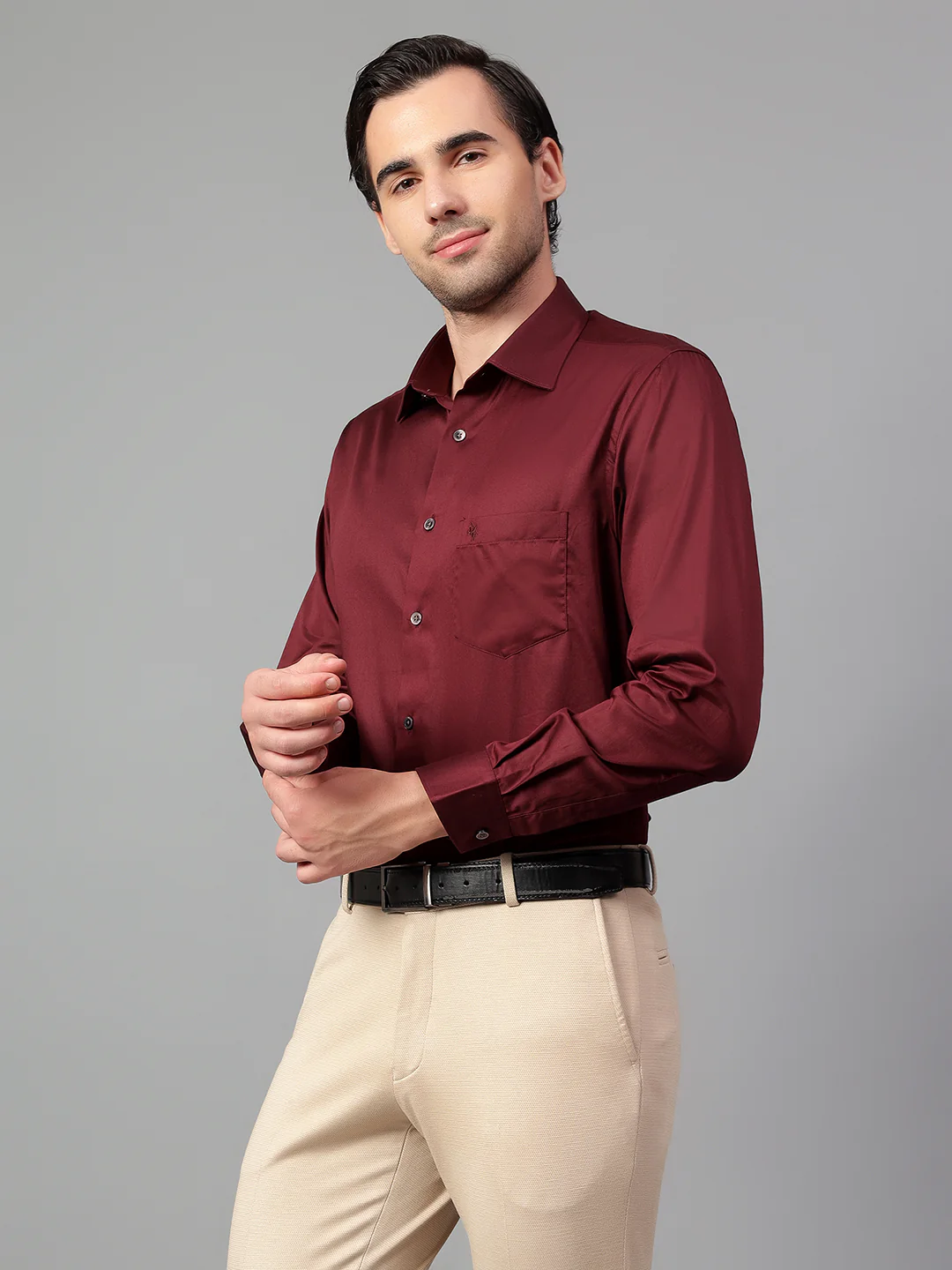 Formal Shirt for Men l Breathable & Soft with Color Fastness Regular Fit Spread Collar Neck Cotton Fabric Solid Pattern - Image 4