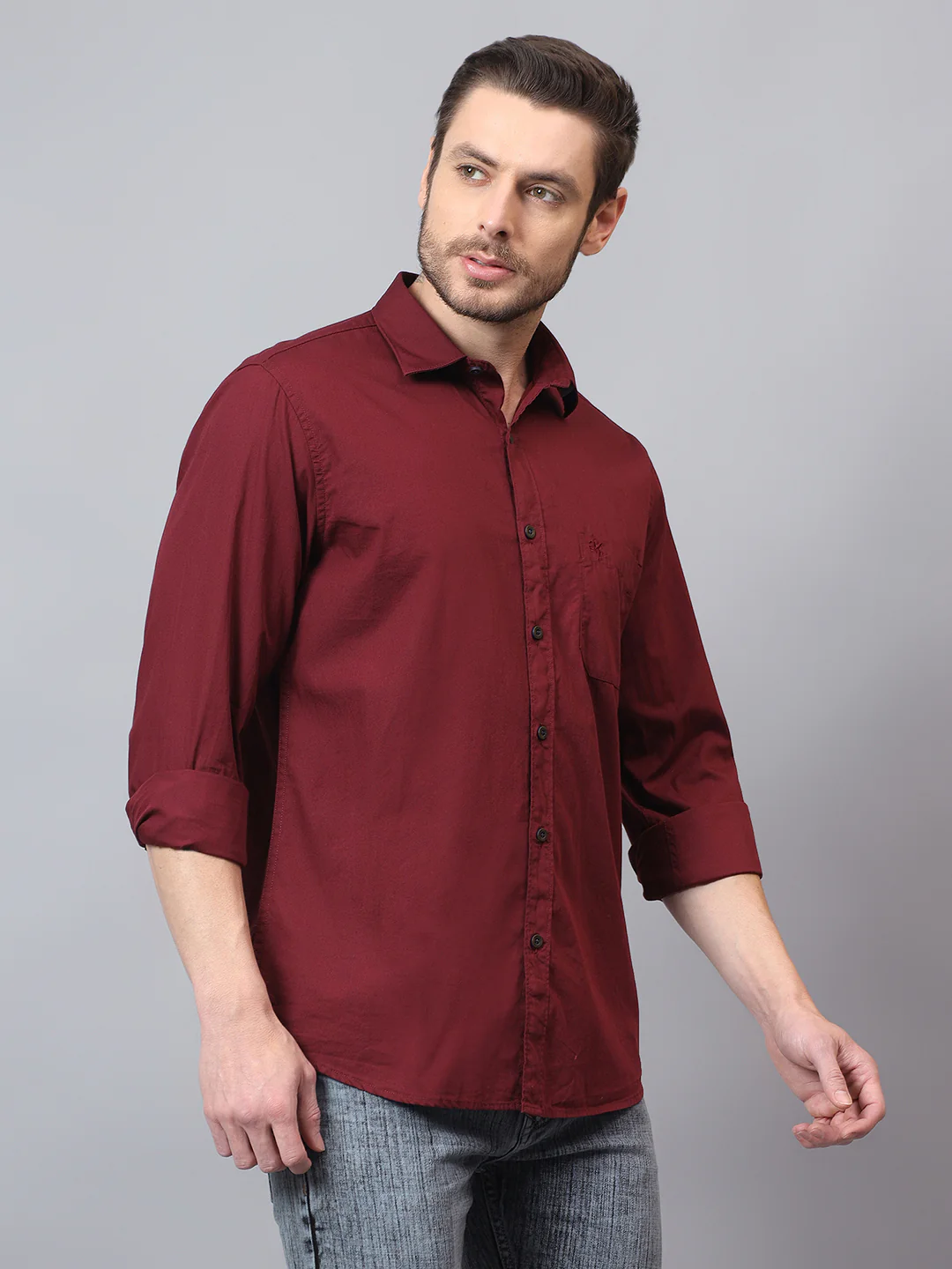 Casual Shirt for Men | Breathable & Soft with Color Fastness Regular Fit Spread Collar Neck Cotton Fabric Solid Pattern - Image 4