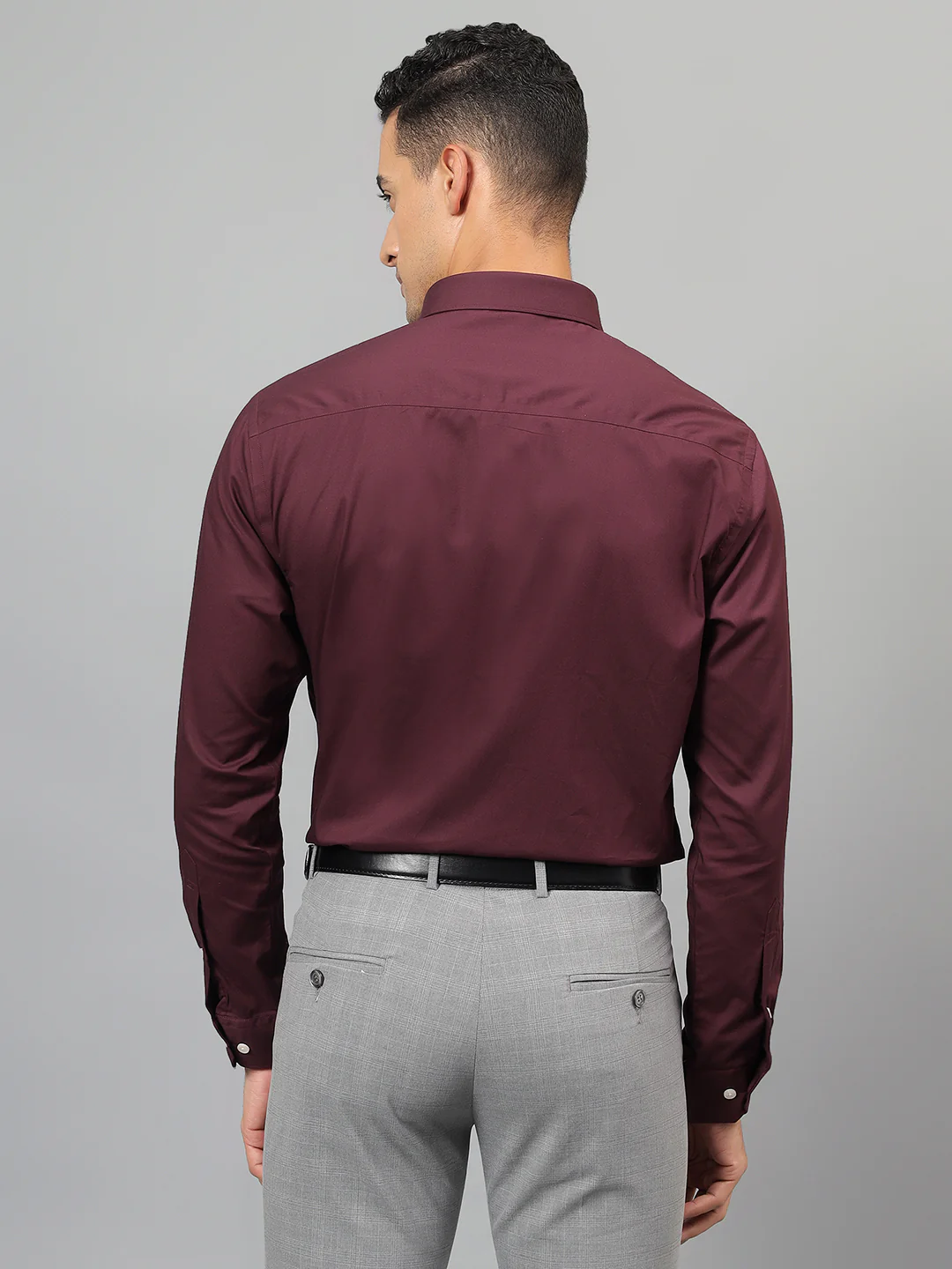 Formal Shirt for Men l Breathable & Soft with Color Fastness Regular Fit Spread Collar Neck Cotton Fabric Solid Pattern - Image 2