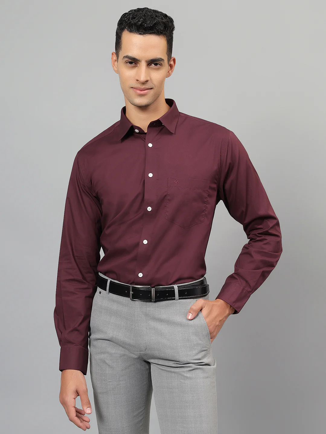 Formal Shirt for Men l Breathable & Soft with Color Fastness Regular Fit Spread Collar Neck Cotton Fabric Solid Pattern - Image 3