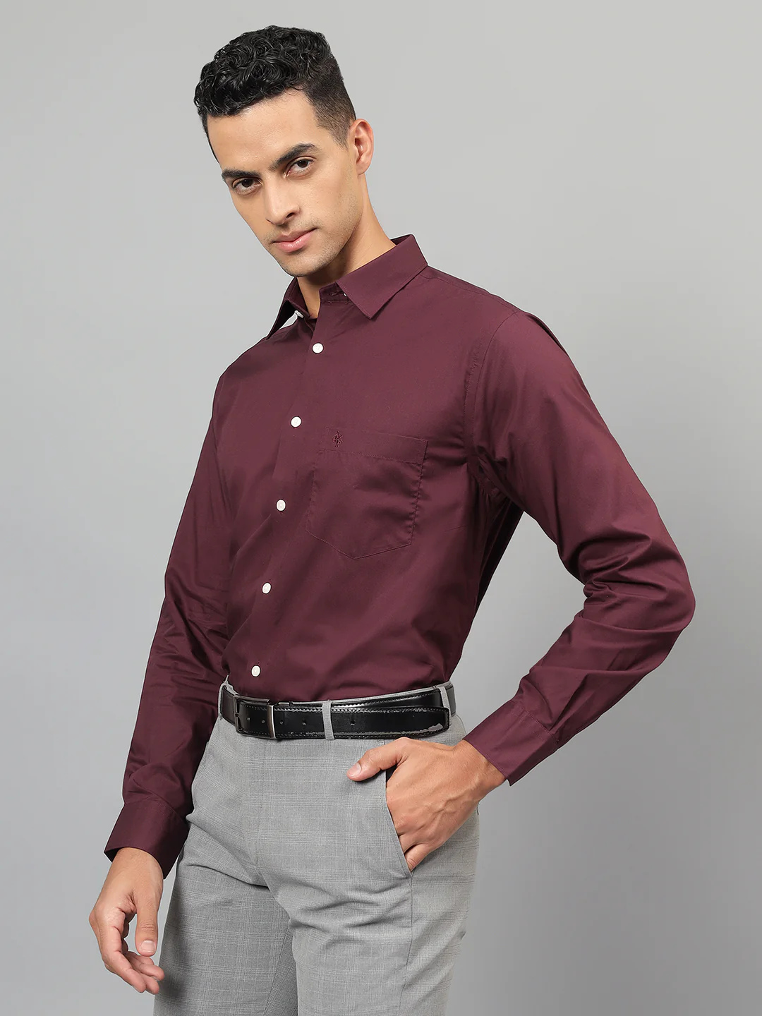 Formal Shirt for Men l Breathable & Soft with Color Fastness Regular Fit Spread Collar Neck Cotton Fabric Solid Pattern - Image 4