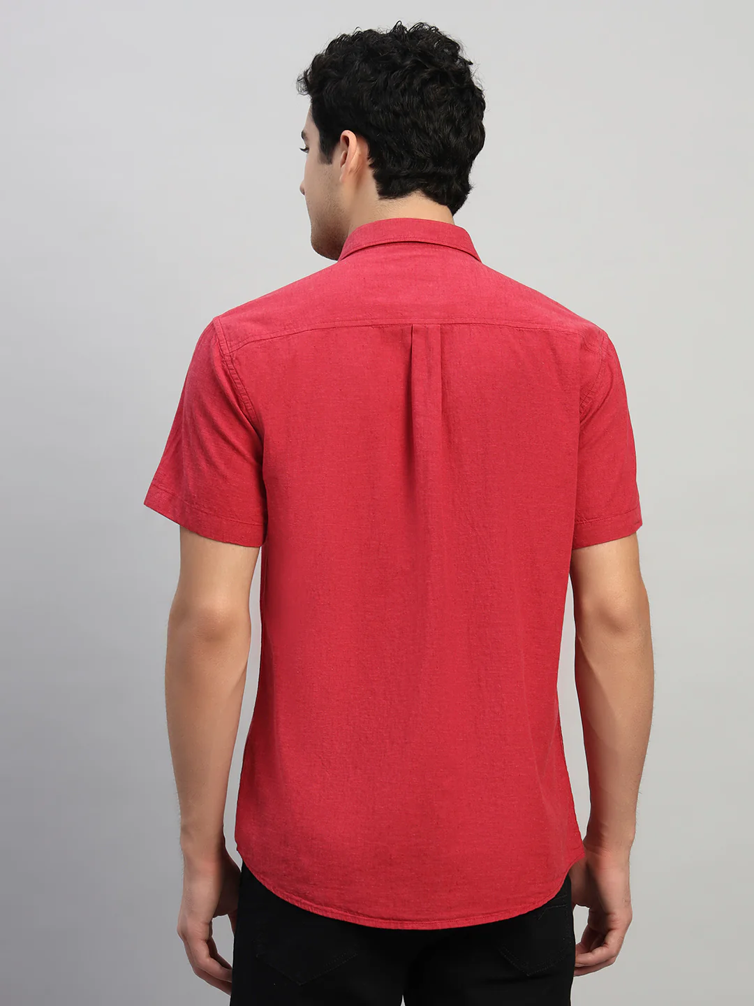 Casual Shirt for Men | Breathable & Soft with Color Fastness Regular Fit Spread Collar Neck Cotton Fabric Solid Pattern - Image 2