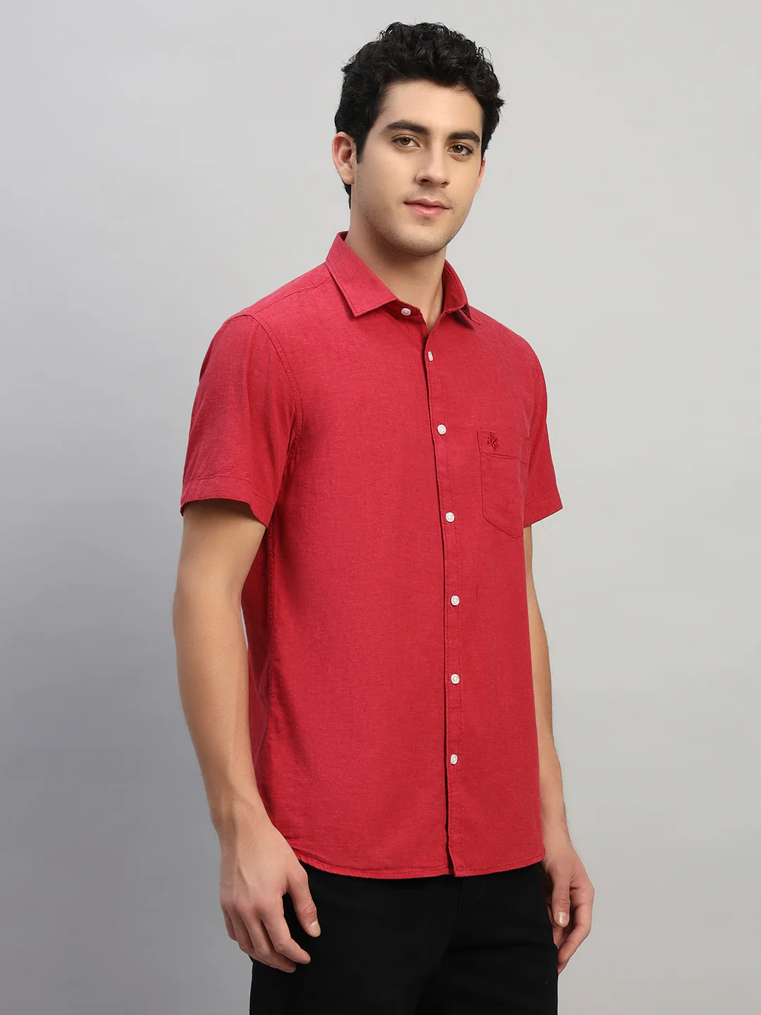 Casual Shirt for Men | Breathable & Soft with Color Fastness Regular Fit Spread Collar Neck Cotton Fabric Solid Pattern - Image 5