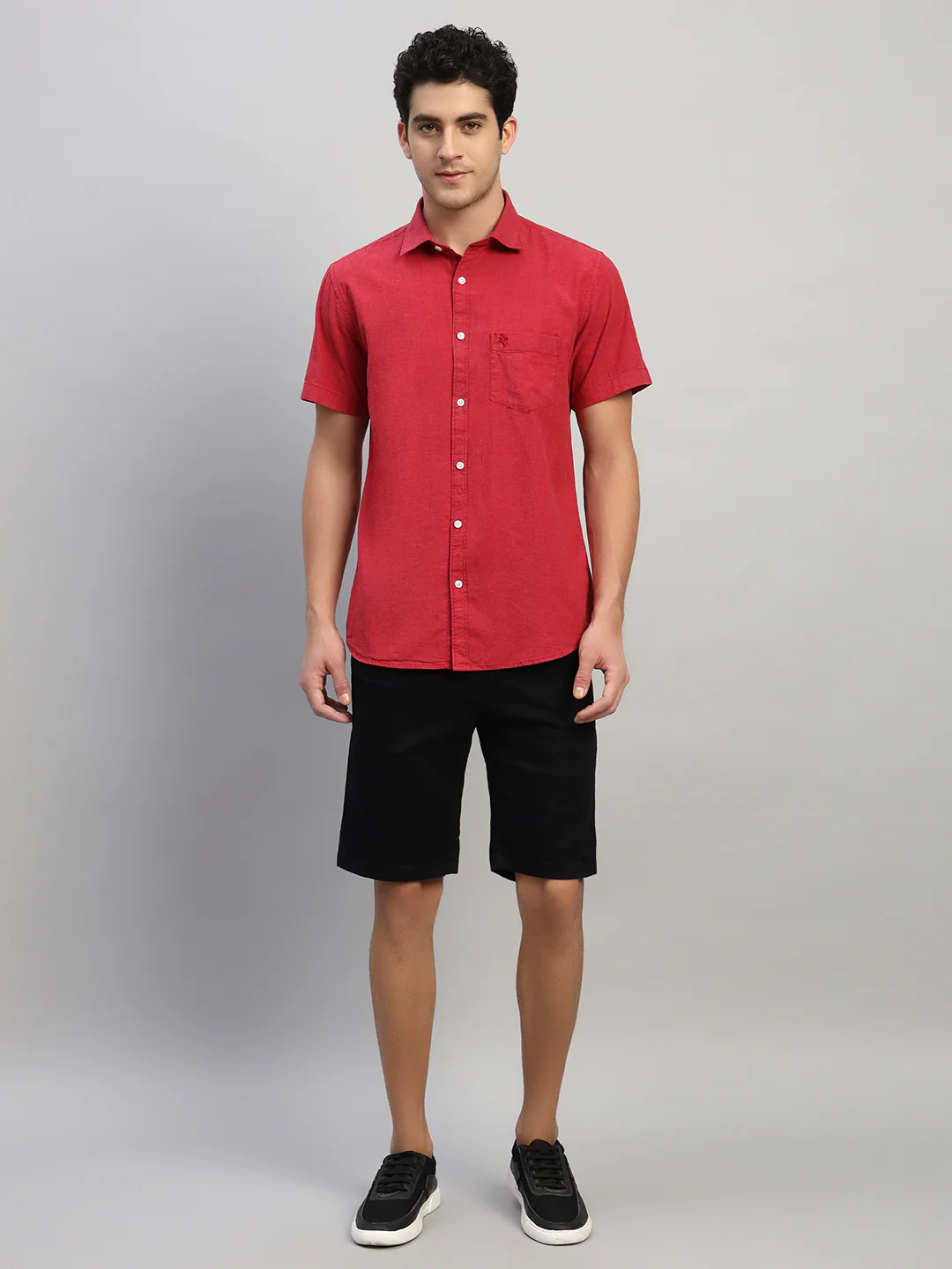 Casual Shirt for Men | Breathable & Soft with Color Fastness Regular Fit Spread Collar Neck Cotton Fabric Solid Pattern - Image 9