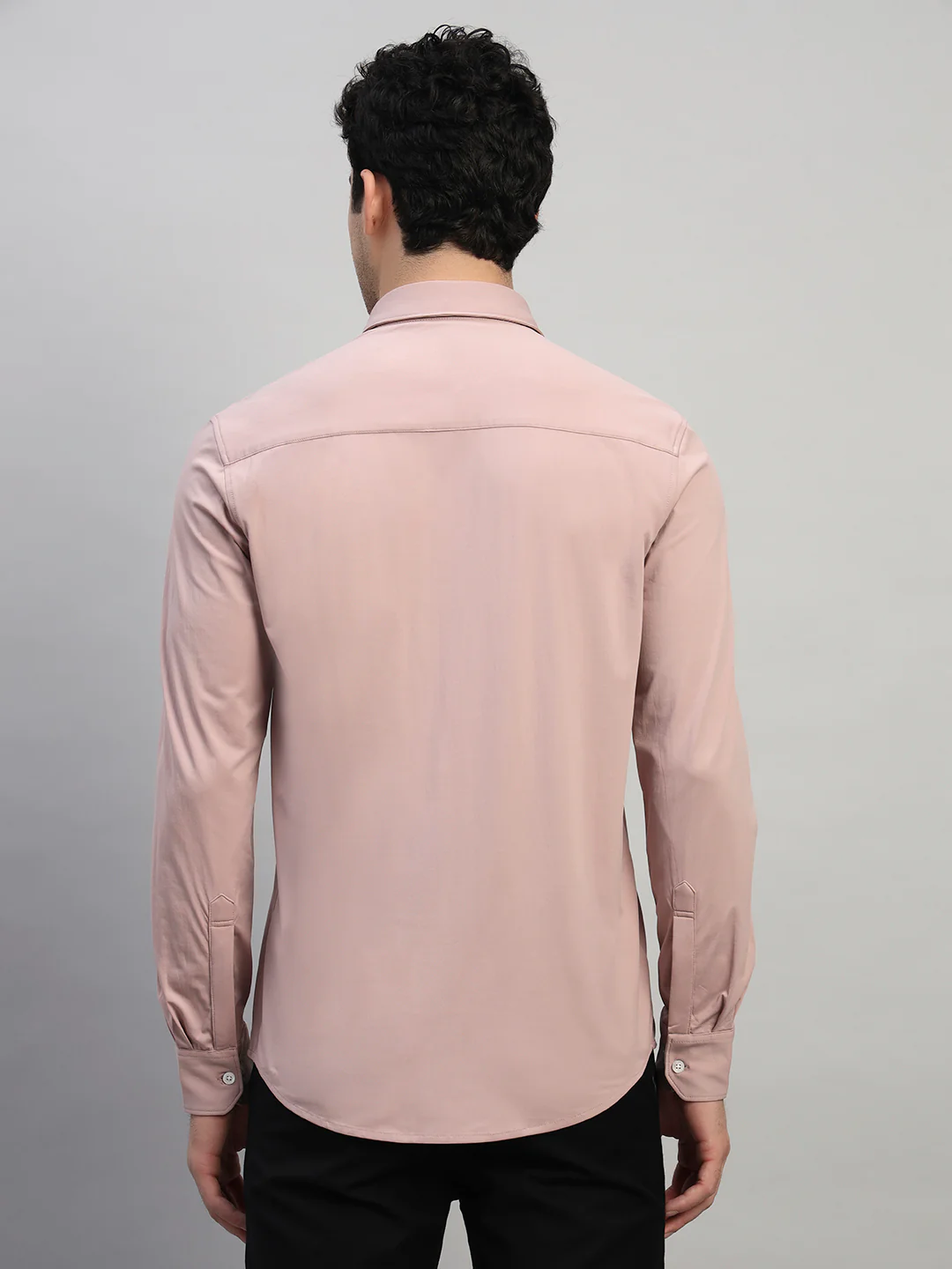 Casual Shirt for Men | Breathable & Soft with Color Fastness Regular Fit Spread Collar Neck Polyester Fabric Solid Pattern - Image 2