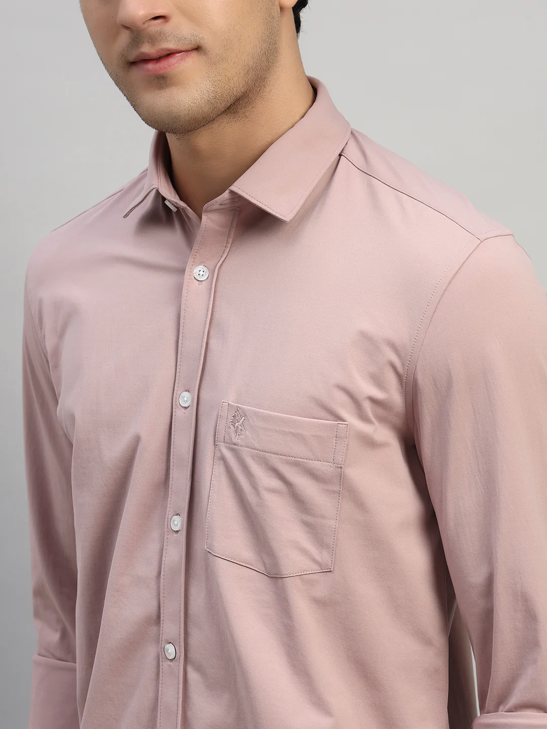 Casual Shirt for Men | Breathable & Soft with Color Fastness Regular Fit Spread Collar Neck Polyester Fabric Solid Pattern - Image 7