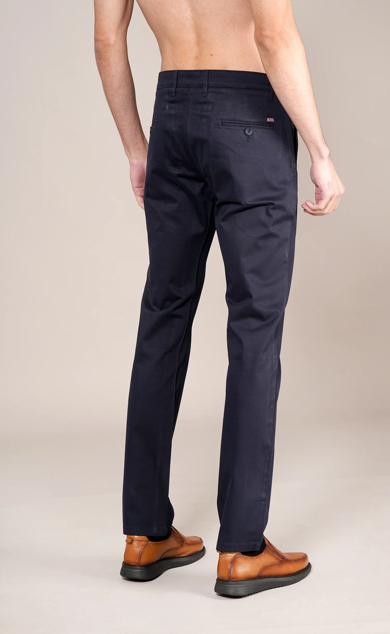 Casual Trouser for Men | Breathable & Soft with Color Fastness Regular Fit Cotton Blend Fabric Solid Pattern Button Closure - Image 4