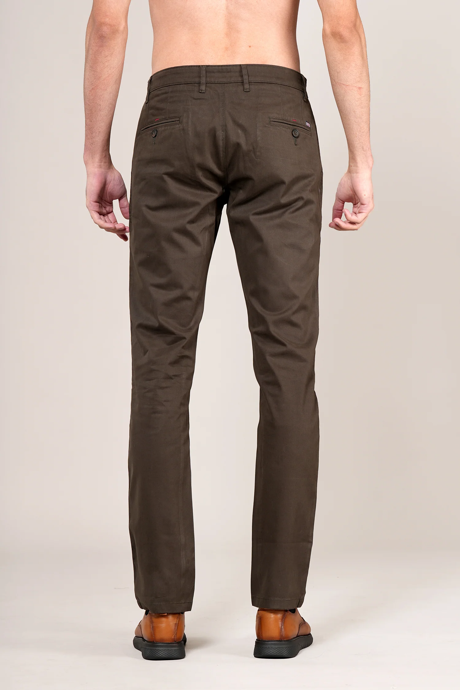 Casual Trouser for Men | Breathable & Soft with Color Fastness Regular Fit Cotton Blend Fabric Solid Pattern Button Closure - Image 5