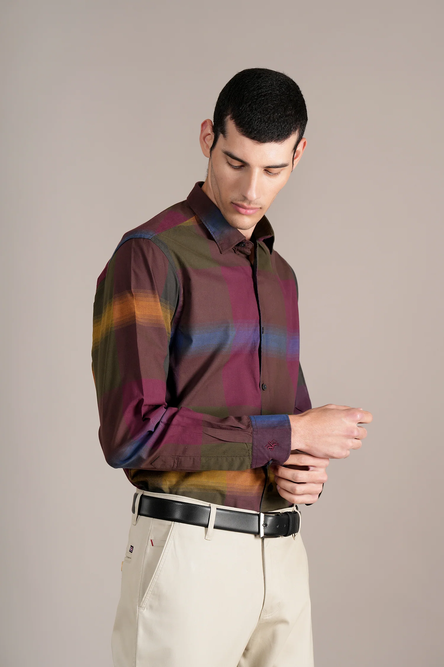 Casual Shirt for Men | Breathable & Soft with Color Fastness Regular Fit Spread Collar Neck Cotton Fabric Checkered Pattern - Image 4