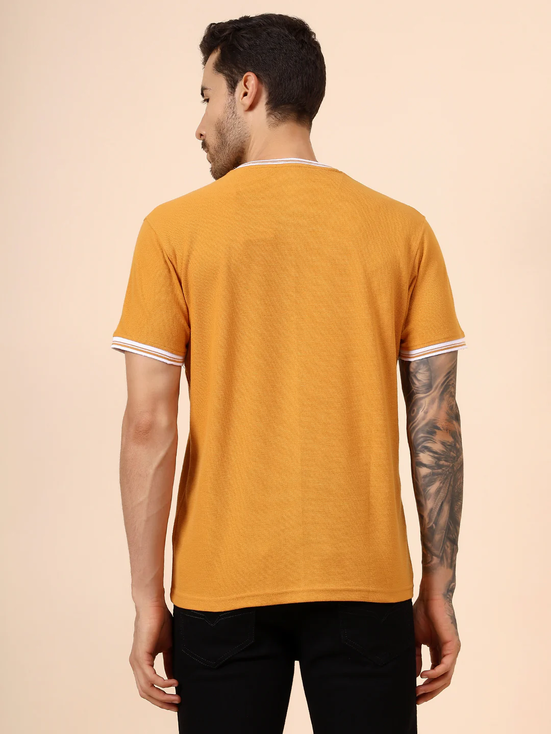T-Shirt for Men | Breathable & Soft with Color Fastness Regular Fit Round Neck Poly Cotton Fabric Printed Pattern - Image 5