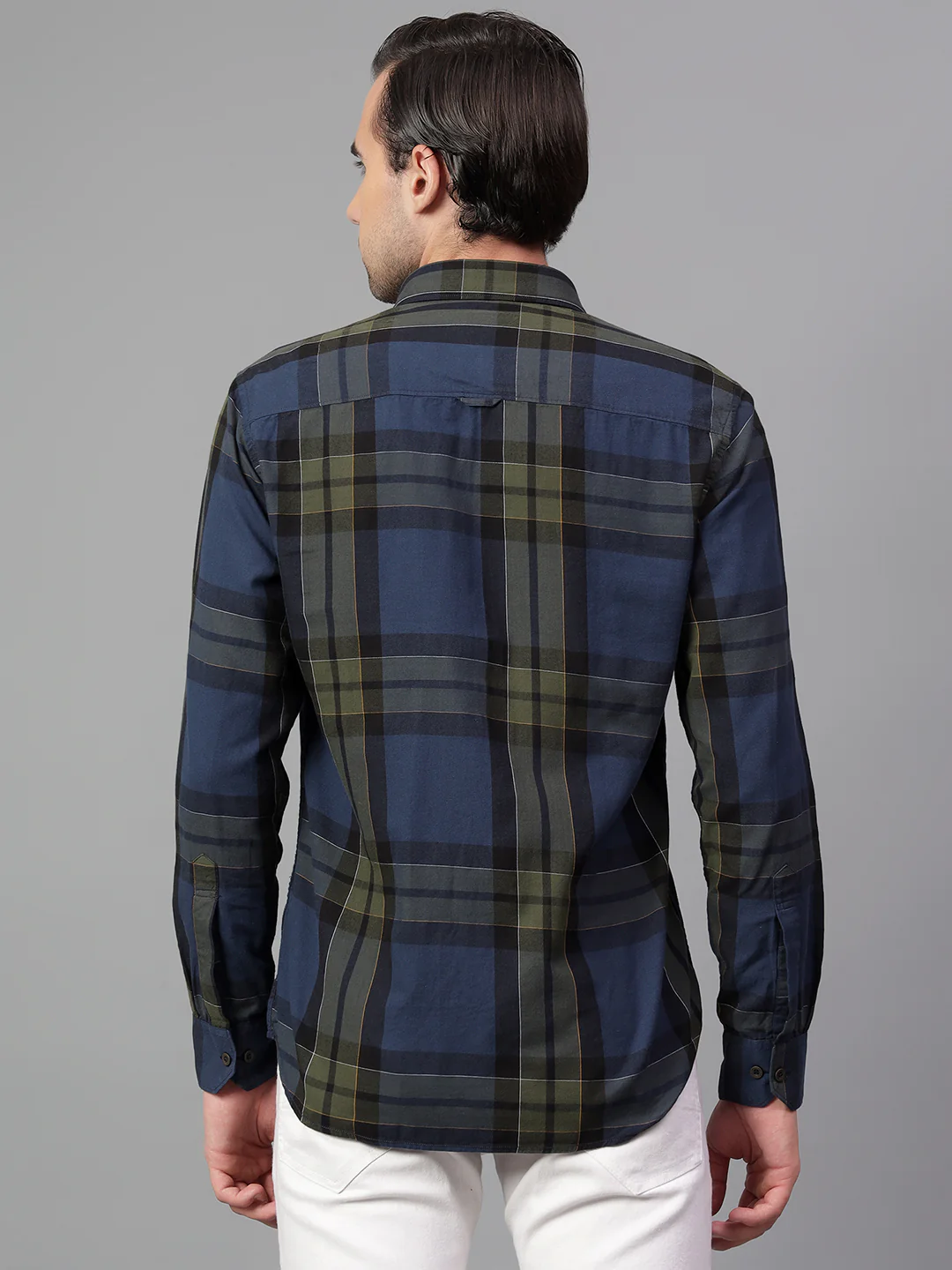 Casual Shirt for Men | Breathable & Soft with Color Fastness Regular Fit Spread Collar Neck Cotton Fabric Checkered Pattern - Image 3