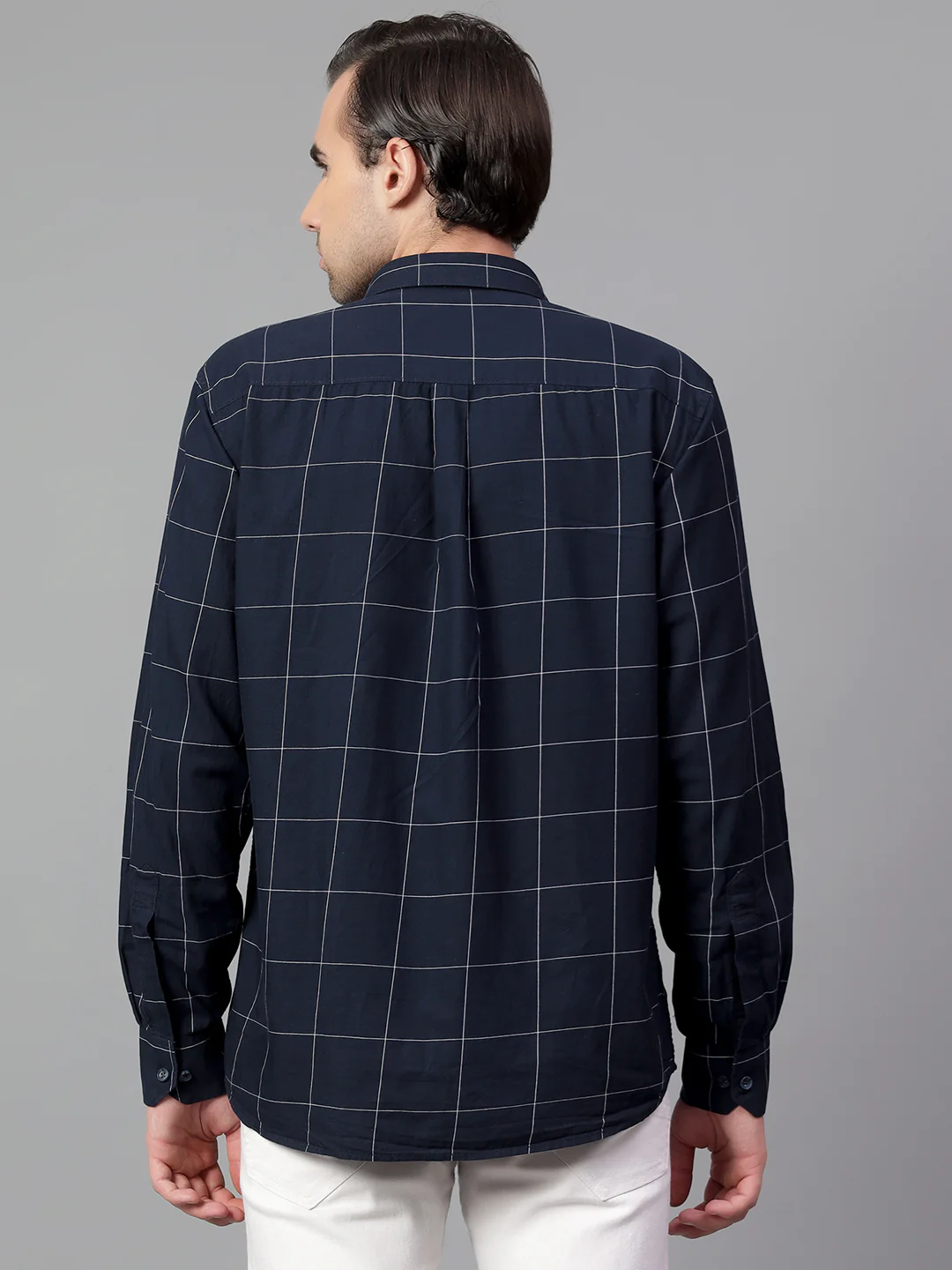 Casual Shirt for Men | Breathable & Soft with Color Fastness Regular Fit Spread Collar Neck Cotton Fabric Checkered Pattern - Image 2