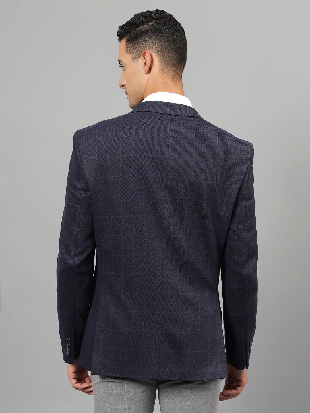 Blazer for Men | Premium Casual Blazer Slim Fit Notched Collar Terry Rayon Fabric Checkered Pattern - Image 5
