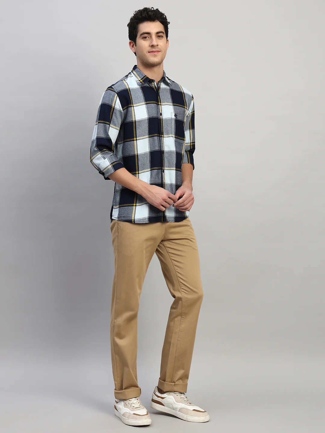 Casual Shirt for Men | Breathable & Soft with Color Fastness Regular Fit Spread Collar Neck Cotton Fabric Checkered Pattern - Image 6
