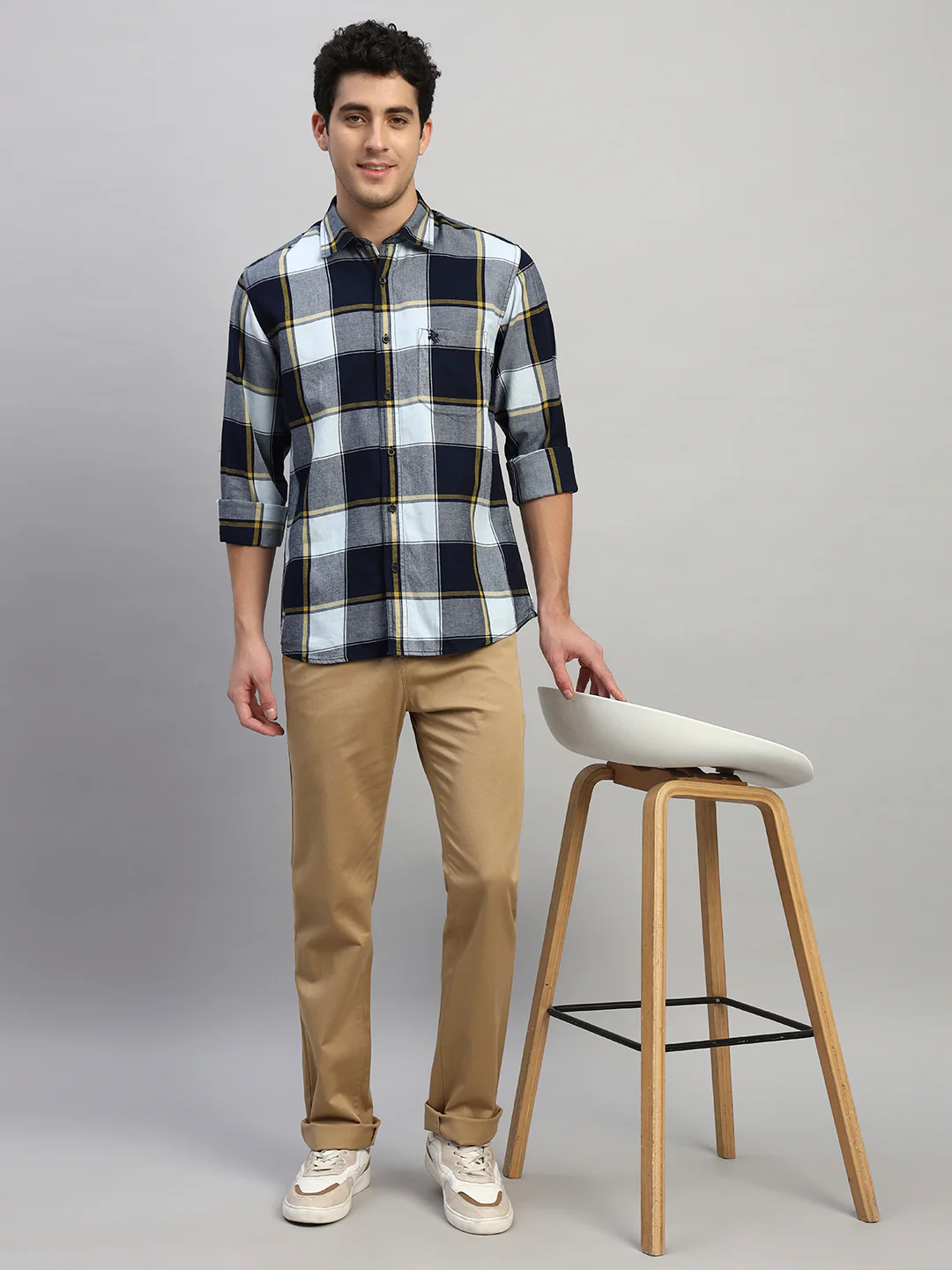 Casual Shirt for Men | Breathable & Soft with Color Fastness Regular Fit Spread Collar Neck Cotton Fabric Checkered Pattern - Image 8