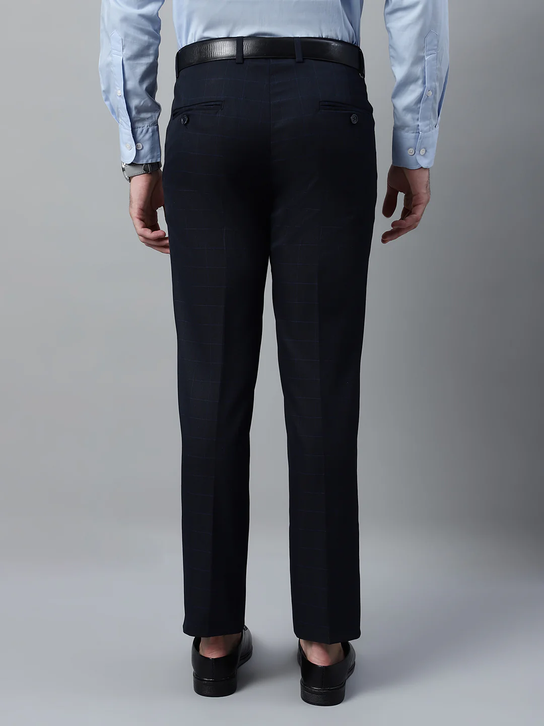 Formal Trouser for Men | Breathable & Soft with Color Fastness Regular Fit Poly Viscose Fabric Checkered Pattern Hook & Eye Closure - Image 2