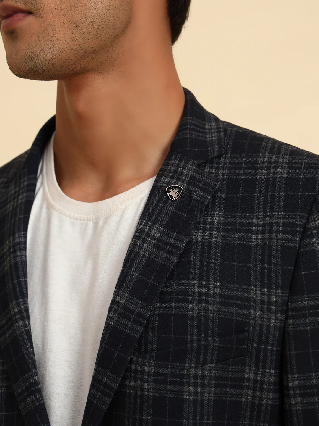 Blazer for Men | Premium Casual Blazer Slim Fit Notched Collar Terry Rayon Fabric Checkered Pattern - Image 10