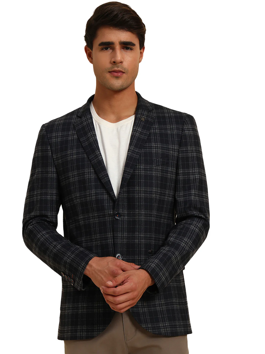 Blazer for Men | Premium Casual Blazer Slim Fit Notched Collar Terry Rayon Fabric Checkered Pattern - Image 4
