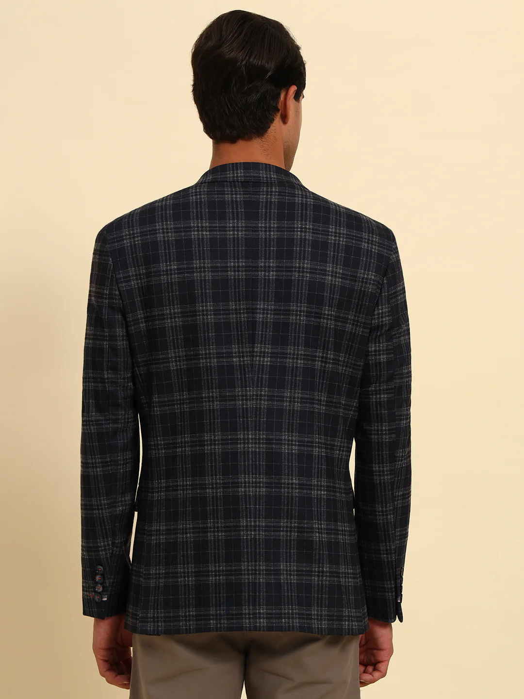 Blazer for Men | Premium Casual Blazer Slim Fit Notched Collar Terry Rayon Fabric Checkered Pattern - Image 7