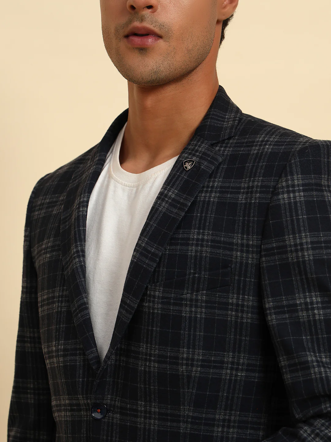 Blazer for Men | Premium Casual Blazer Slim Fit Notched Collar Terry Rayon Fabric Checkered Pattern - Image 9