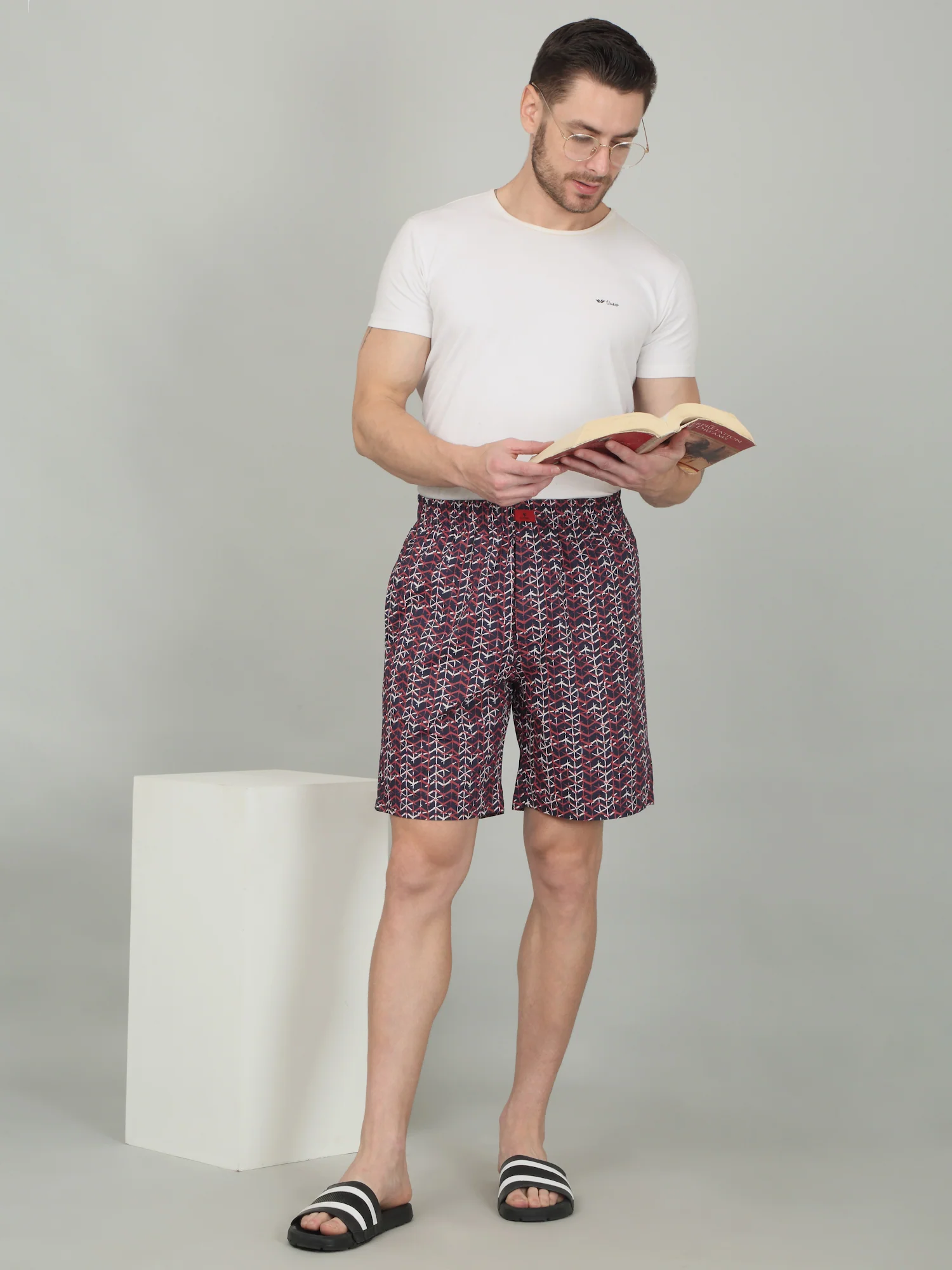 Men's Navy Blue Printed Boxer - Image 2