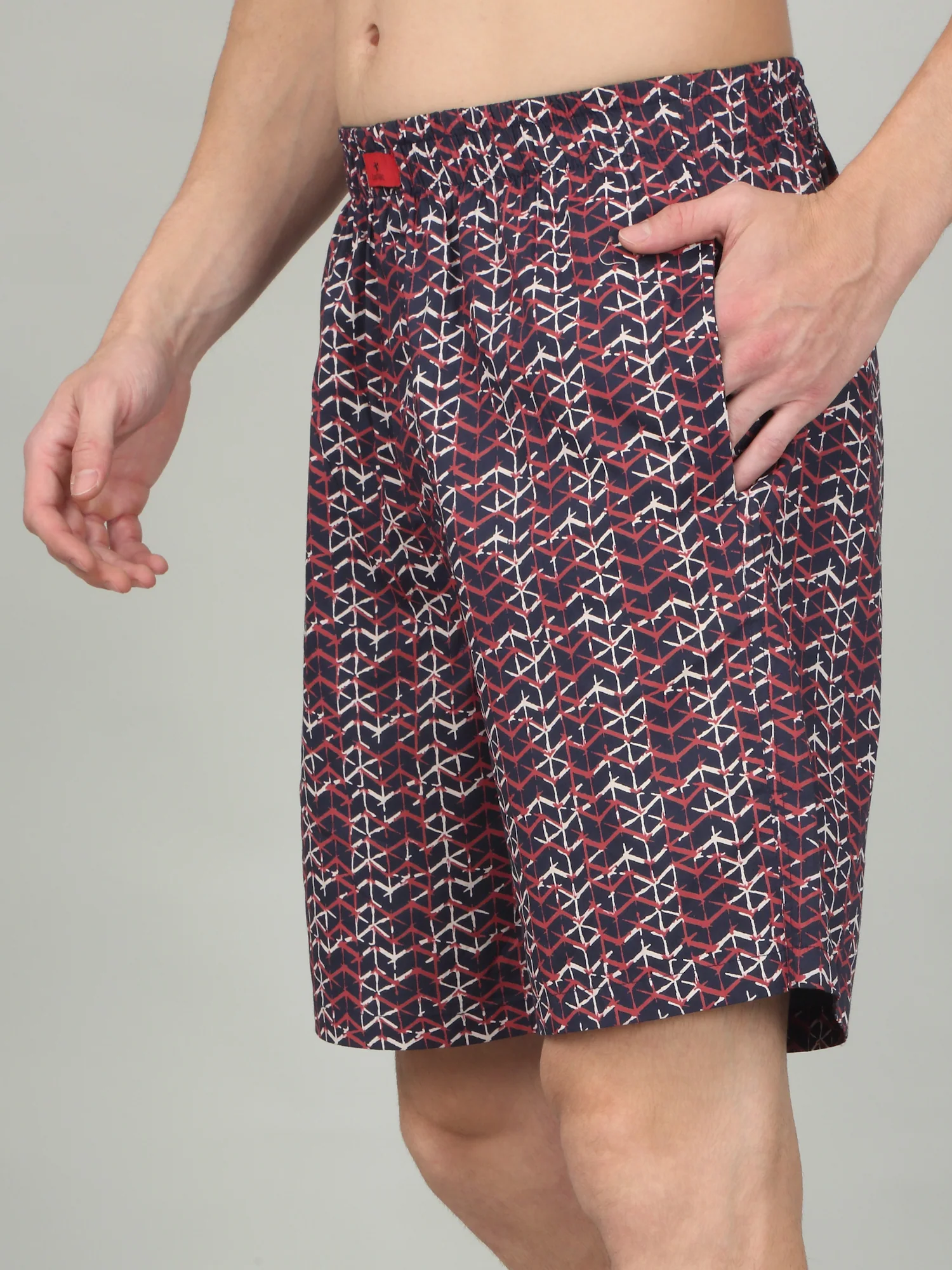 Men's Navy Blue Printed Boxer - Image 3