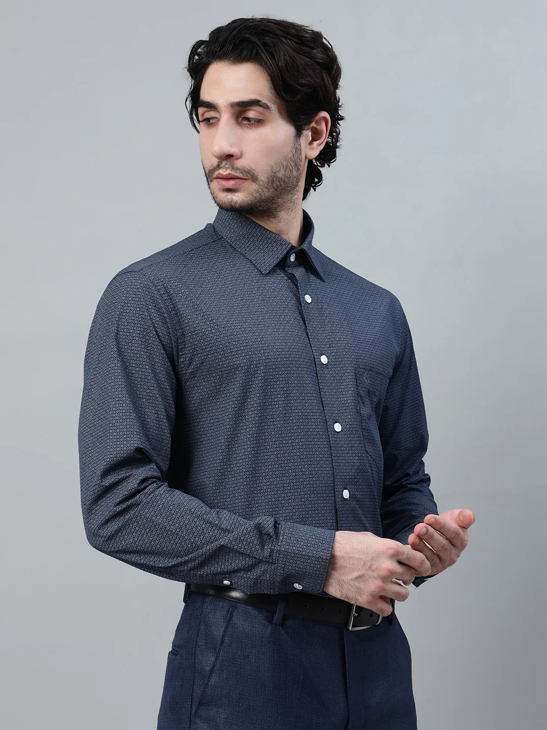 Formal Shirt for Men l Breathable & Soft with Color Fastness Regular Fit Spread Collar Neck Cotton Fabric Printed Pattern - Image 4