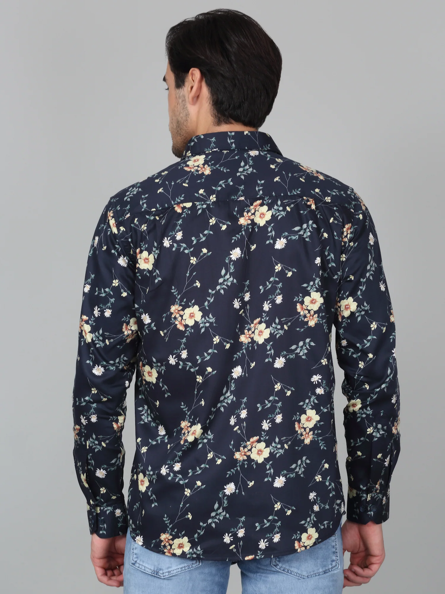 Casual Shirt for Men | Breathable & Soft with Color Fastness Regular Fit Spread Collar Neck Cotton Fabric Printed Pattern - Image 3