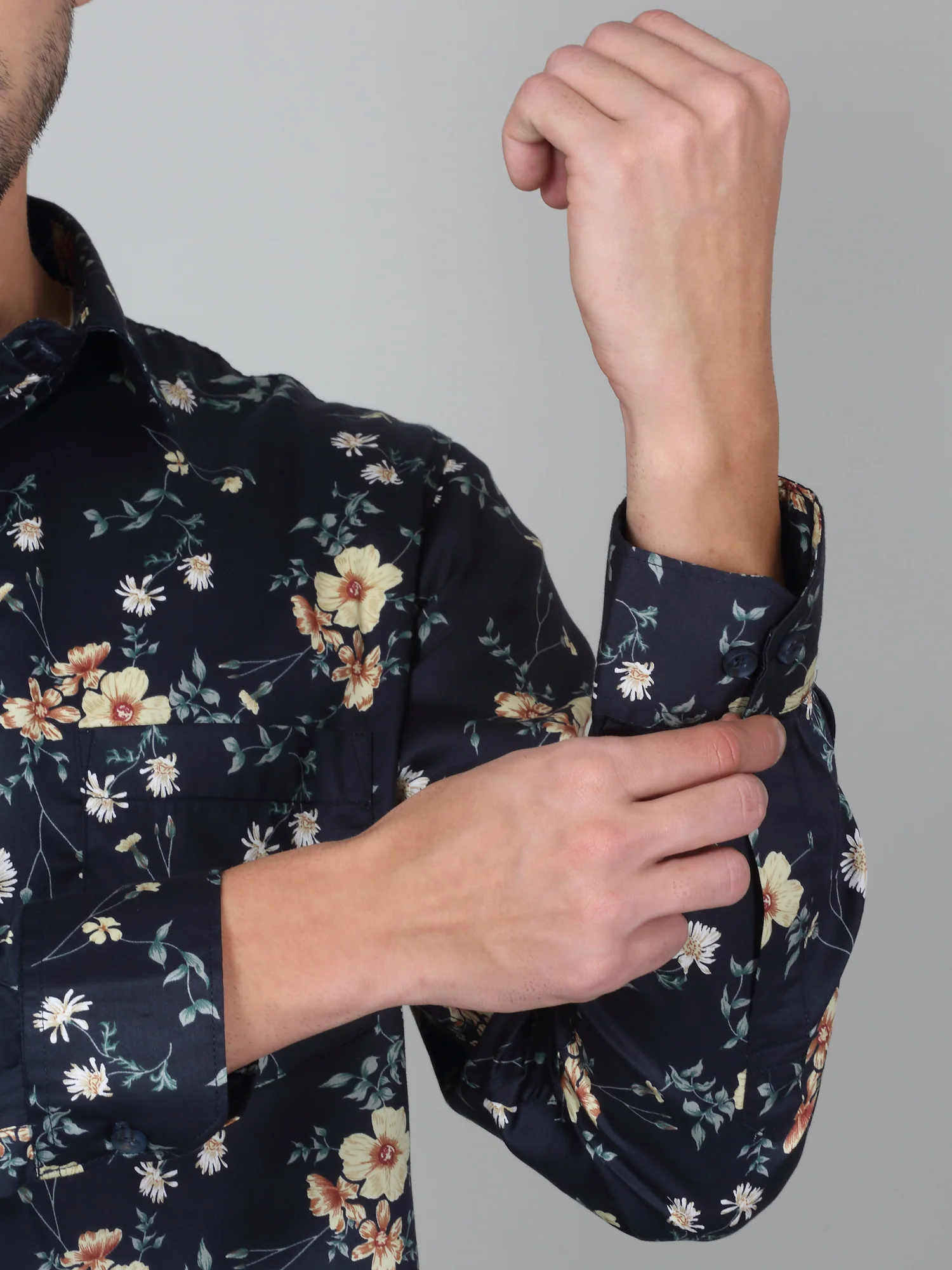 Casual Shirt for Men | Breathable & Soft with Color Fastness Regular Fit Spread Collar Neck Cotton Fabric Printed Pattern - Image 4