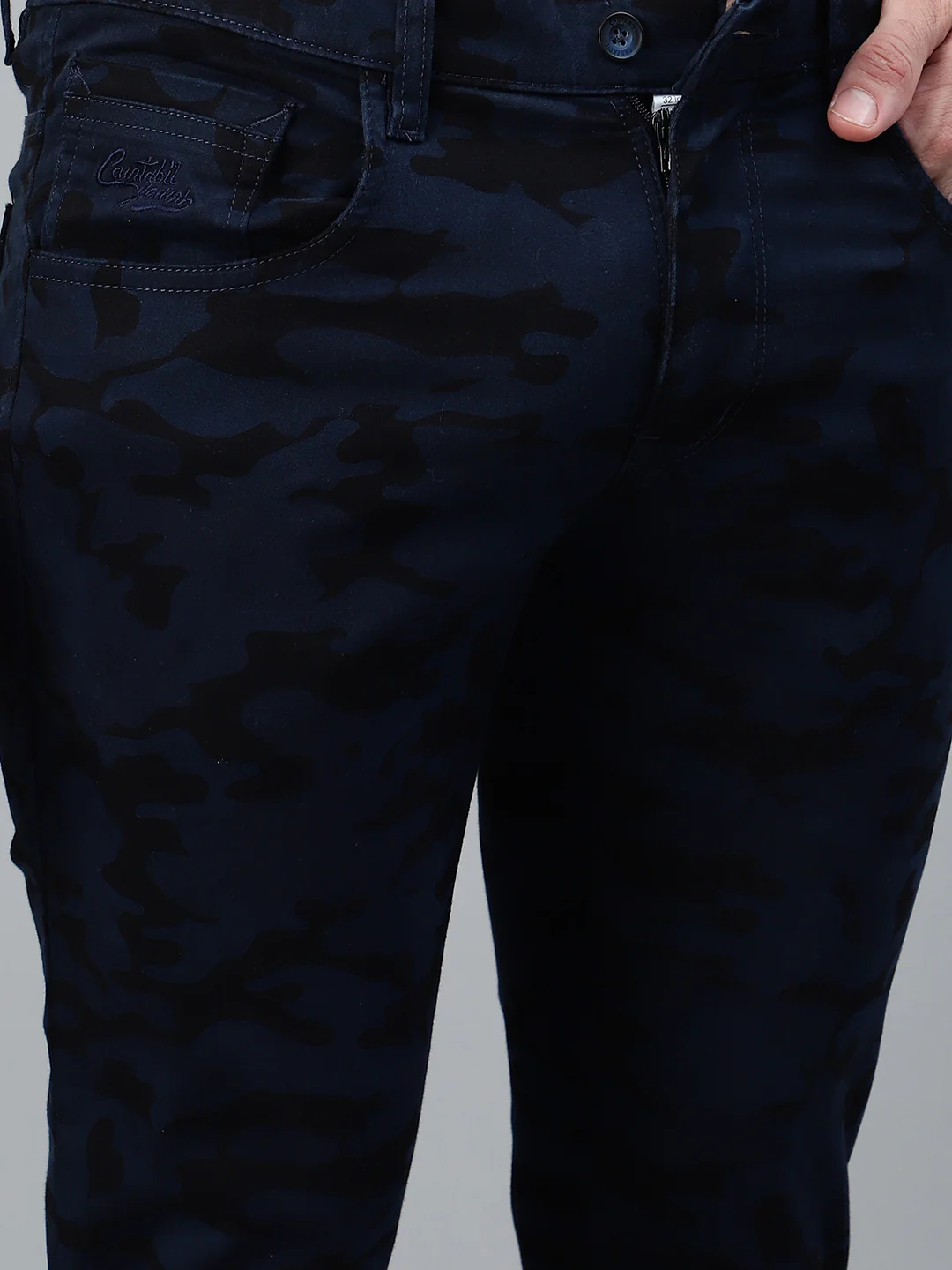 Casual Trouser for Men | Breathable & Soft with Color Fastness Regular Fit Cotton Blend Fabric Printed Pattern Button Closure - Image 5