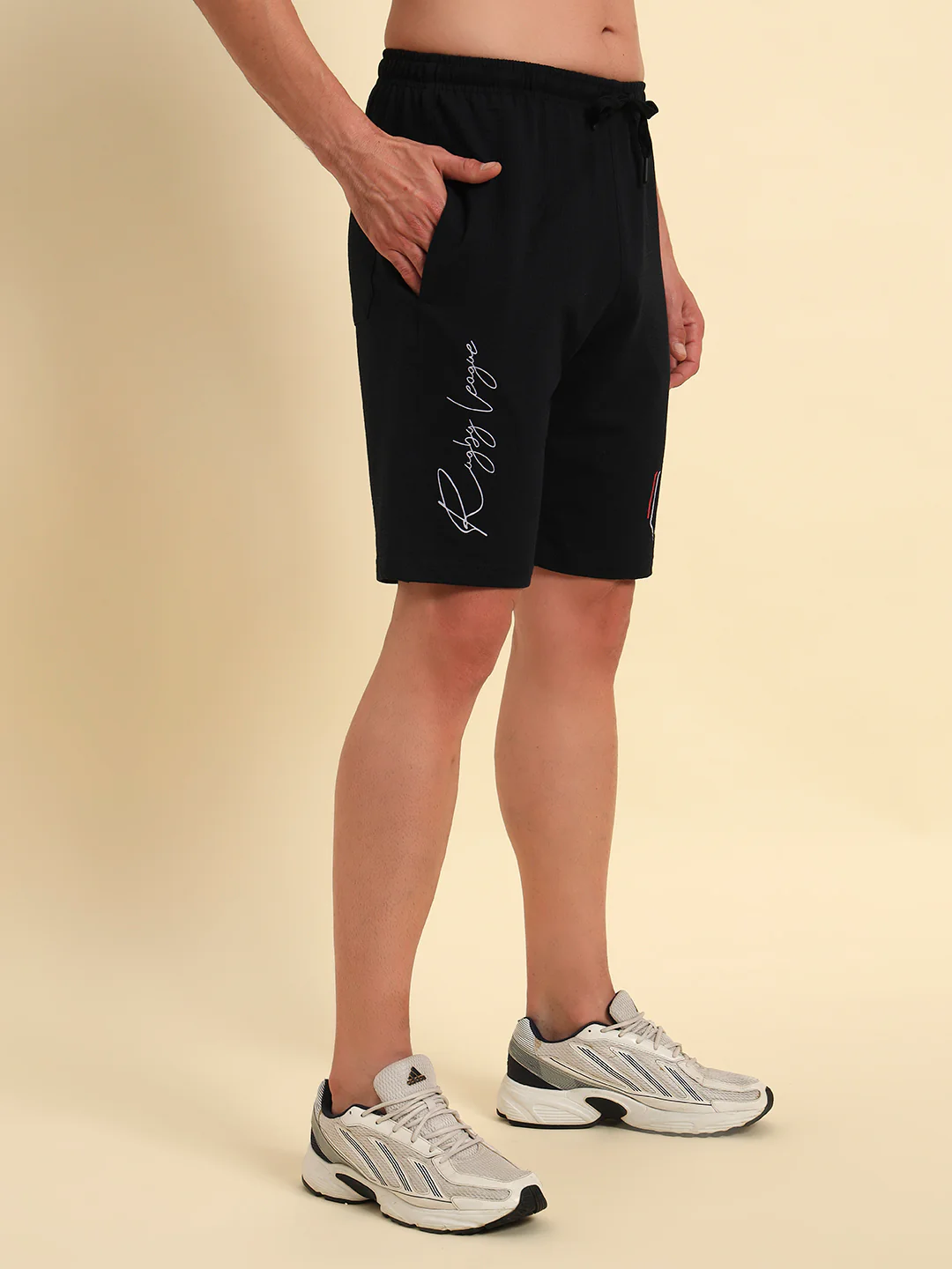 Men's Navy Blue Printed Regular Fit Casual Bermuda - Image 4