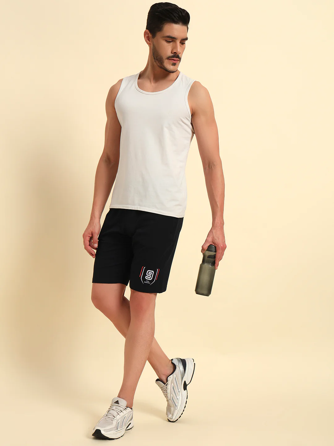Men's Navy Blue Printed Regular Fit Casual Bermuda - Image 7