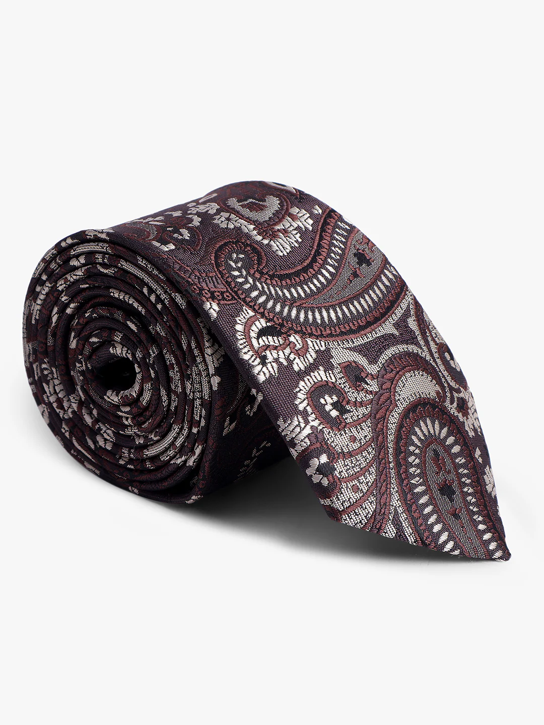 Men's Navy Blue Printed Tie With Pocket Square Set - Image 2