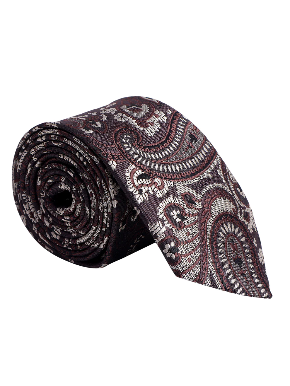 Men's Navy Blue Printed Tie With Pocket Square Set - Image 3