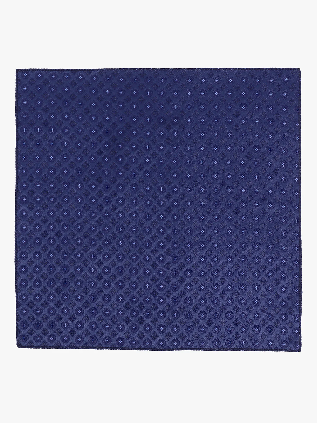 Men's Navy Blue Printed Tie With Pocket Square Set - Image 5