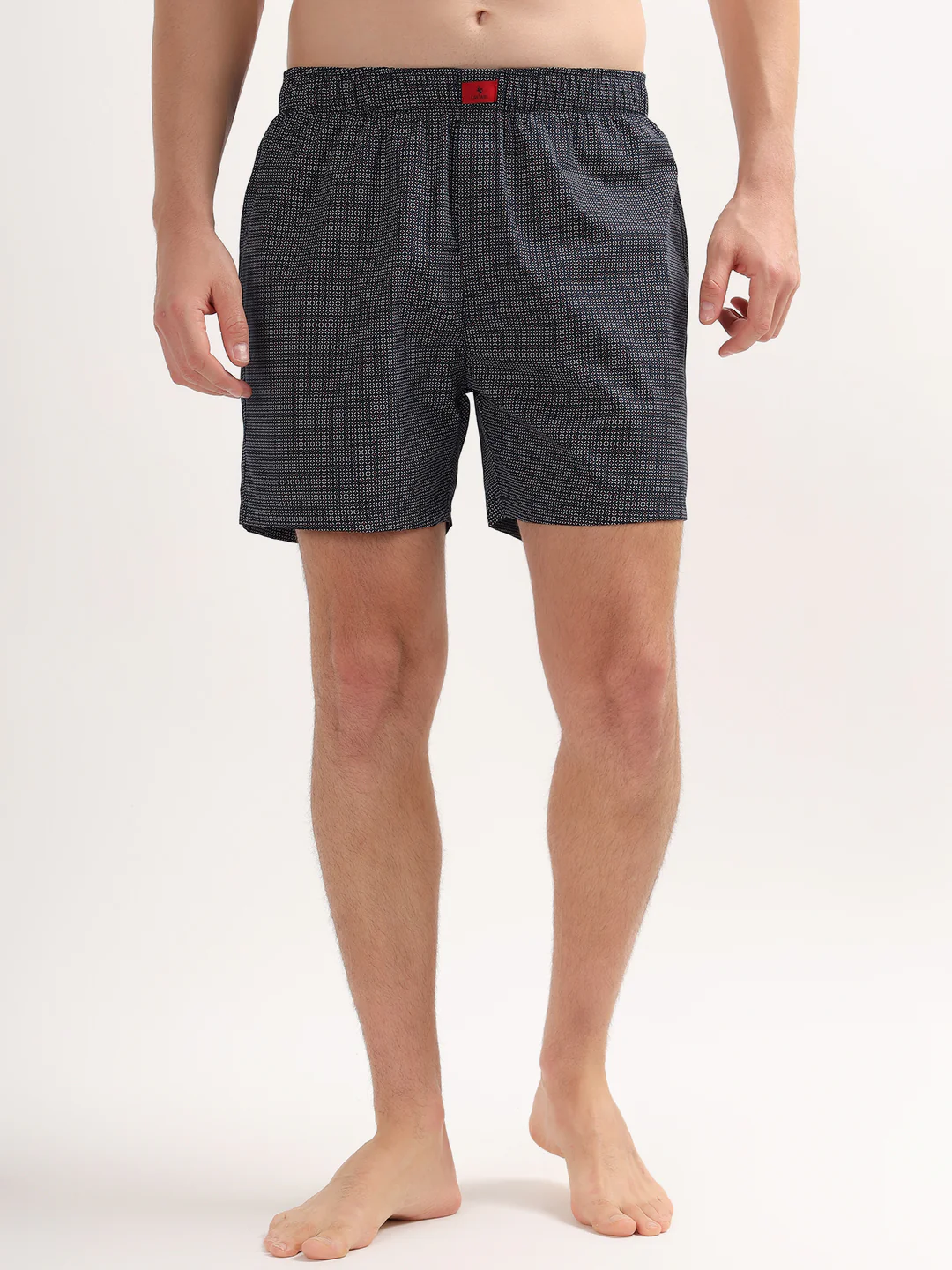 Men's Navy Blue Regular Fit Printed Boxer - Image 2