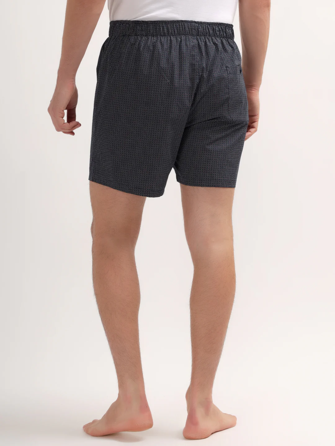 Men's Navy Blue Regular Fit Printed Boxer - Image 4