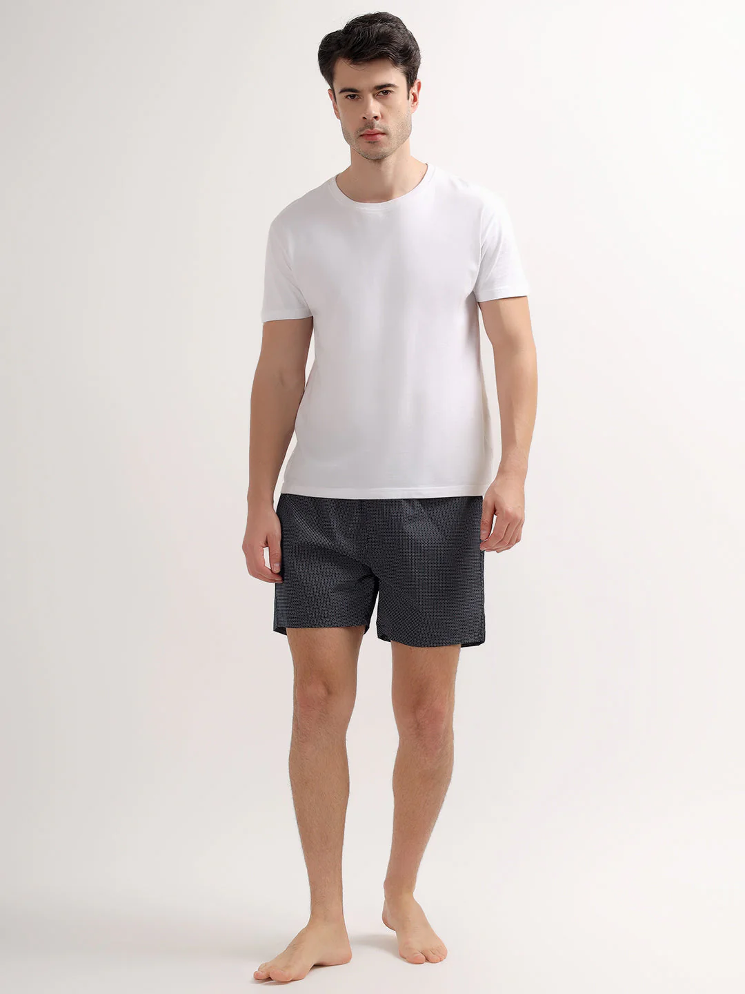 Men's Navy Blue Regular Fit Printed Boxer - Image 5