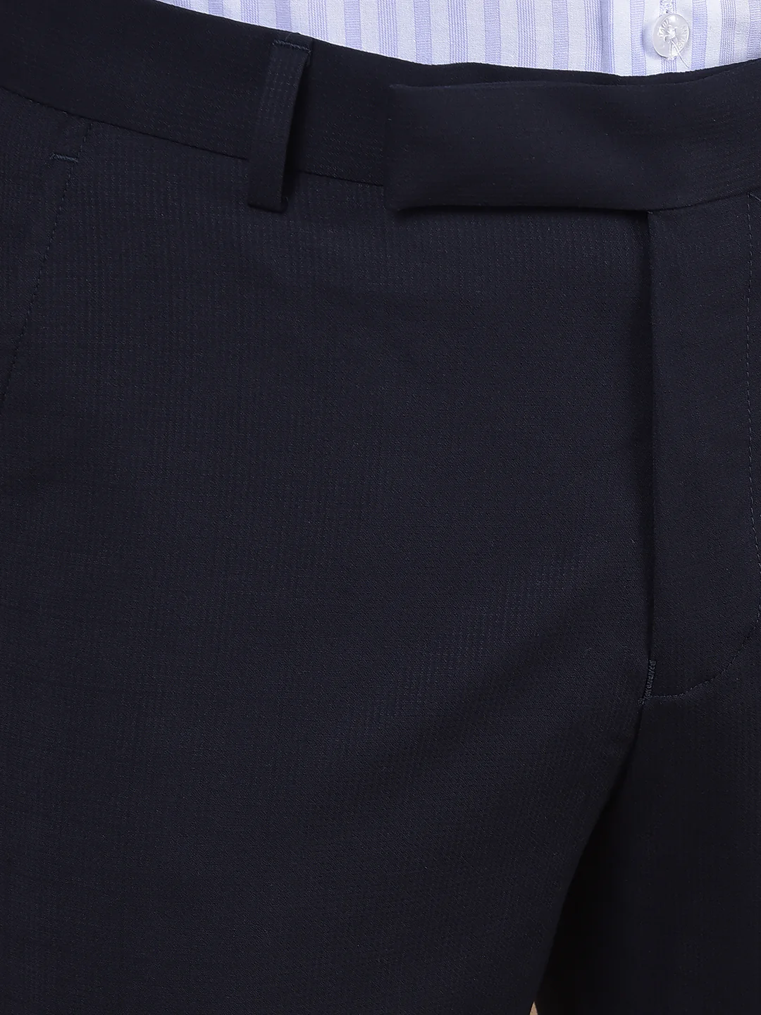 Formal Trouser for Men | Breathable & Soft with Color Fastness Regular Fit Poly Viscose Fabric Self Design Pattern Hook & Eye Closure - Image 7