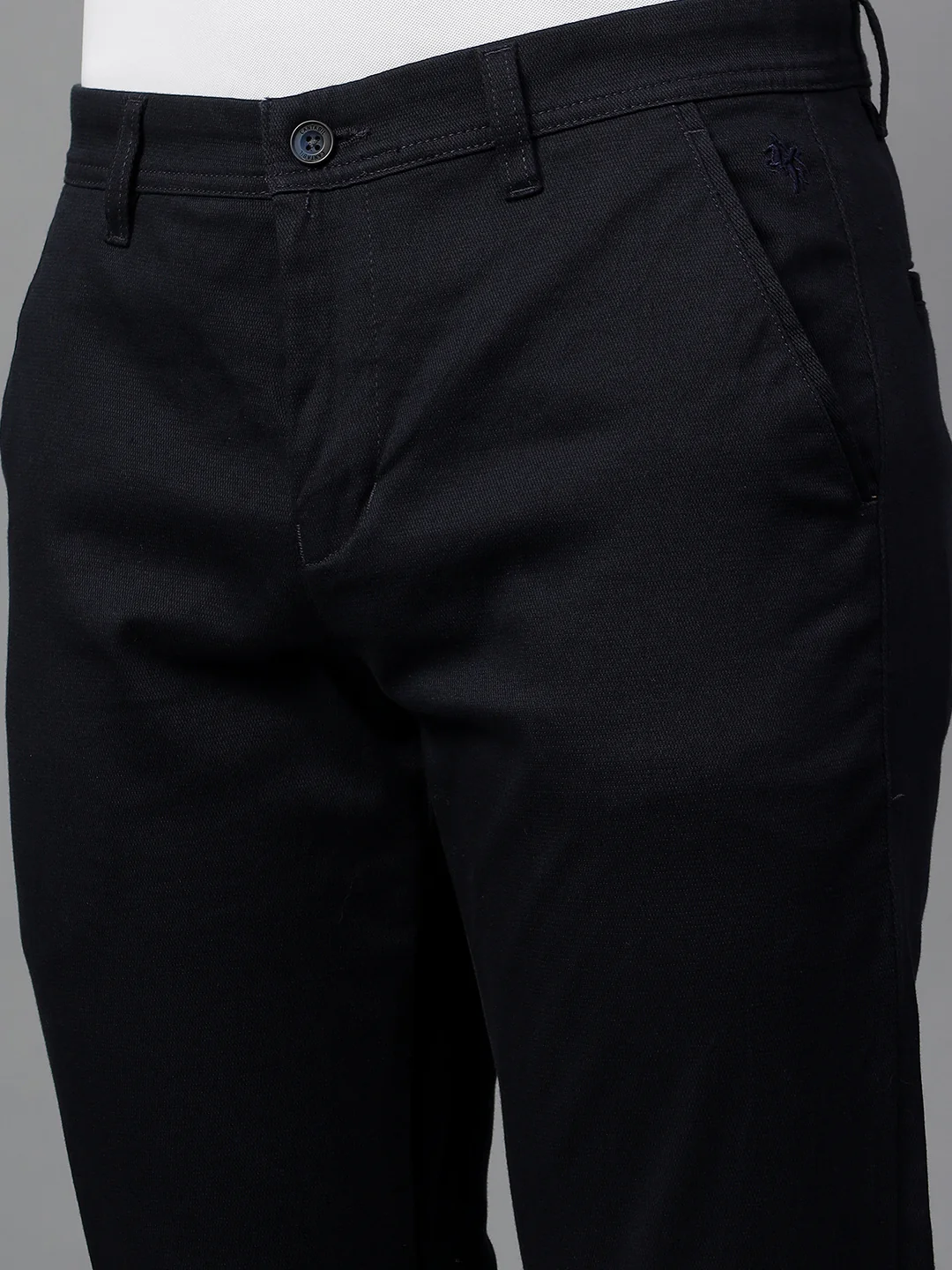 Casual Trouser for Men | Breathable & Soft with Color Fastness Regular Fit Cotton Blend Fabric Self Design Pattern Button Closure - Image 6