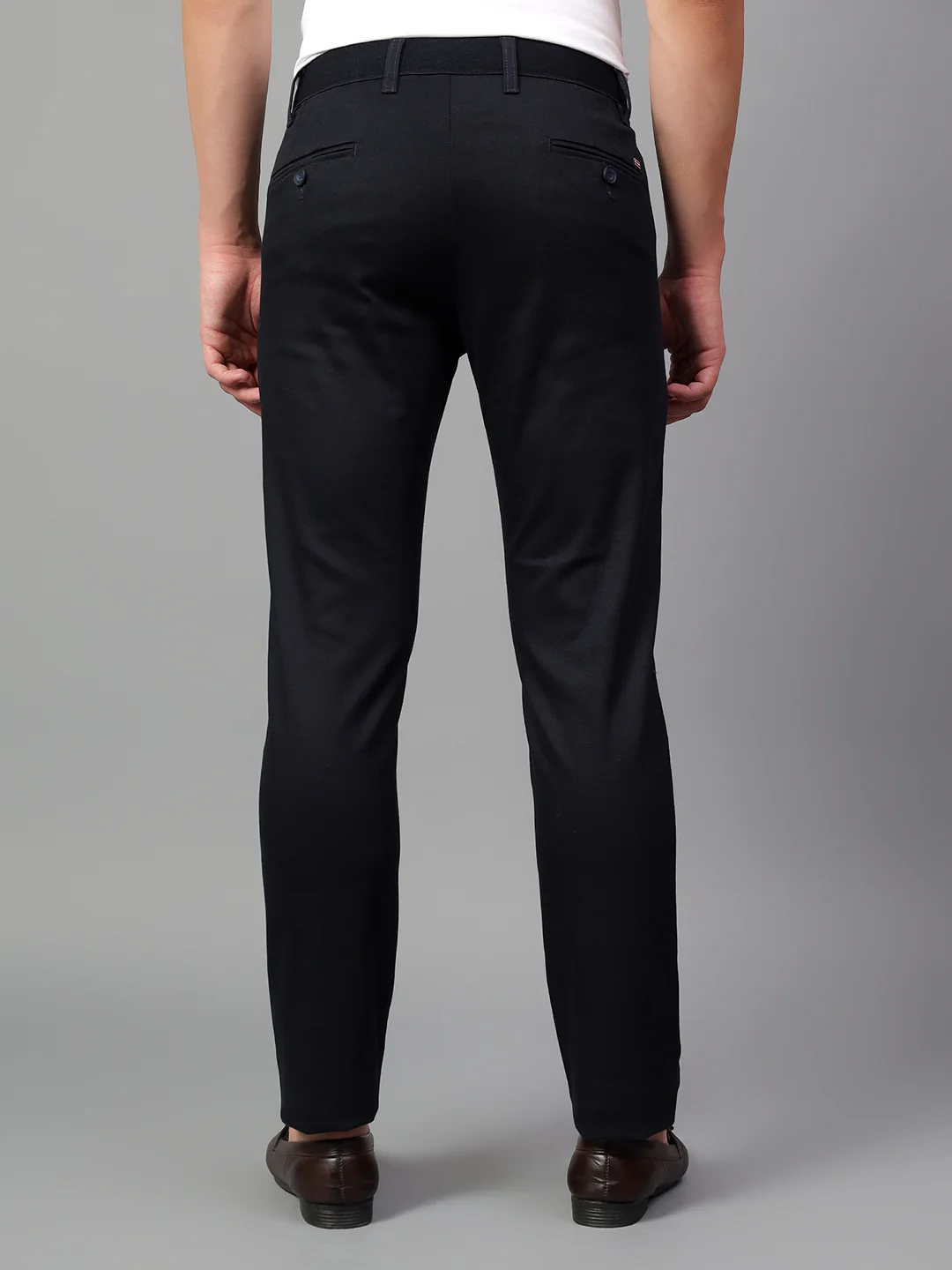 Casual Trouser for Men | Breathable & Soft with Color Fastness Regular Fit Cotton Blend Fabric Self Design Pattern Button Closure - Image 2