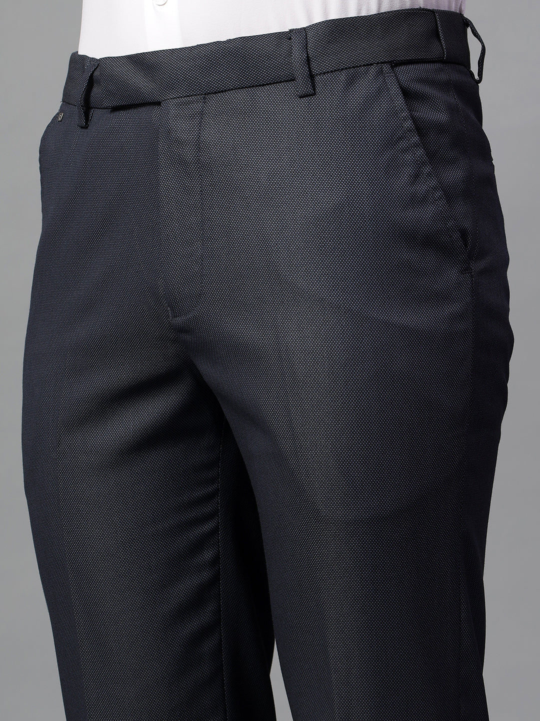 Formal Trouser for Men | Breathable & Soft with Color Fastness Regular Fit Poly Viscose Fabric Self Design Pattern Hook & Eye Closure - Image 6