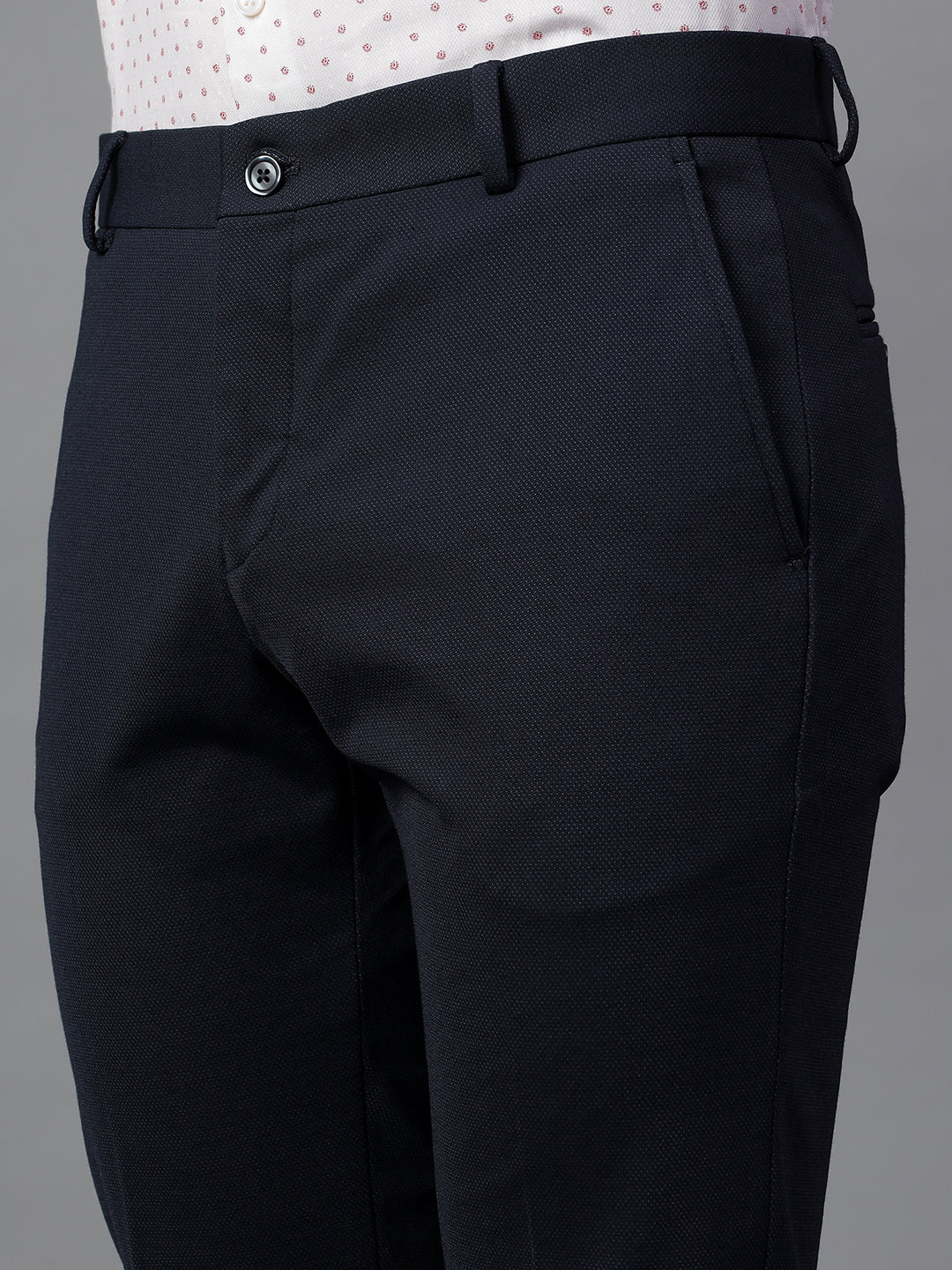 Formal Trouser for Men | Breathable & Soft with Color Fastness Regular Fit Terry Rayon Fabric Self Design Pattern Hook & Eye Closure - Image 6