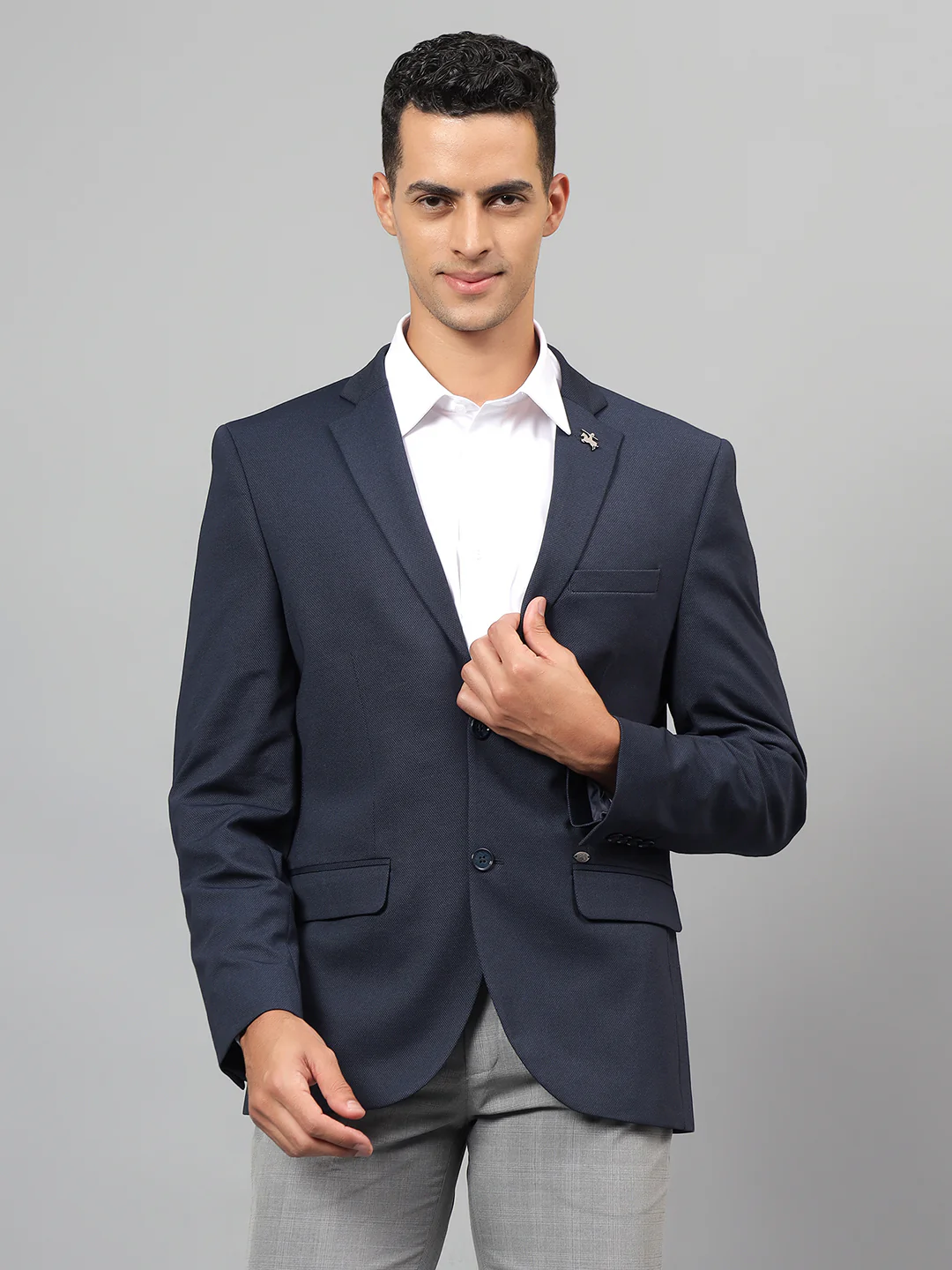 Blazer for Men | Premium Casual Blazer Slim Fit Notched Collar Terry Rayon Fabric Self Design Pattern - Image 2