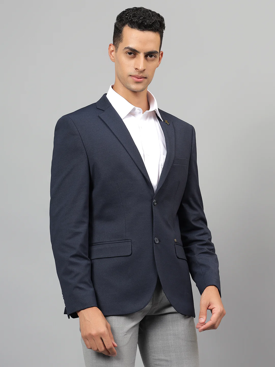 Blazer for Men | Premium Casual Blazer Slim Fit Notched Collar Terry Rayon Fabric Self Design Pattern - Image 5