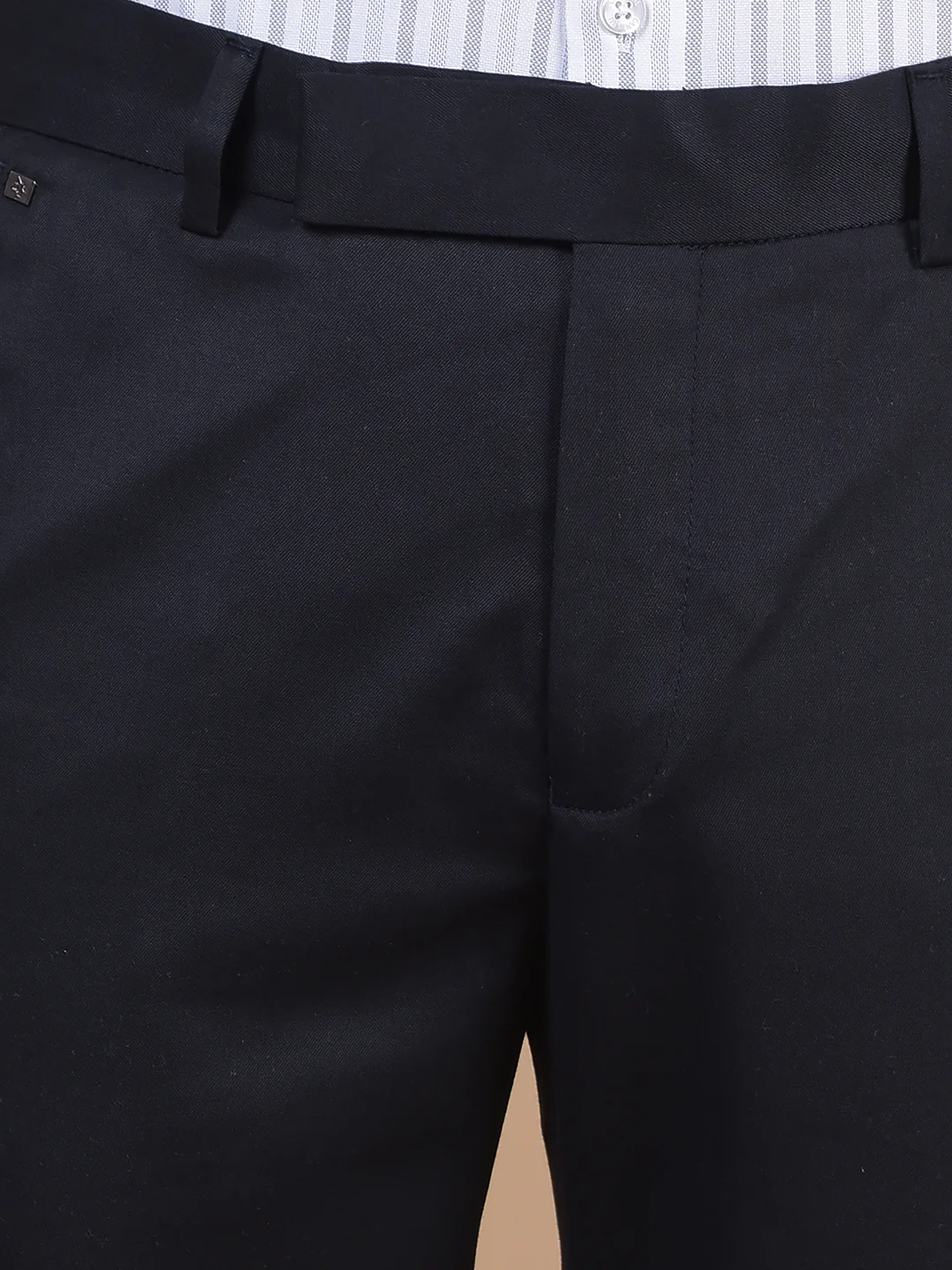 Formal Trouser for Men | Breathable & Soft with Color Fastness Regular Fit Poly Viscose Fabric Solid Pattern Hook & Eye Closure - Image 2