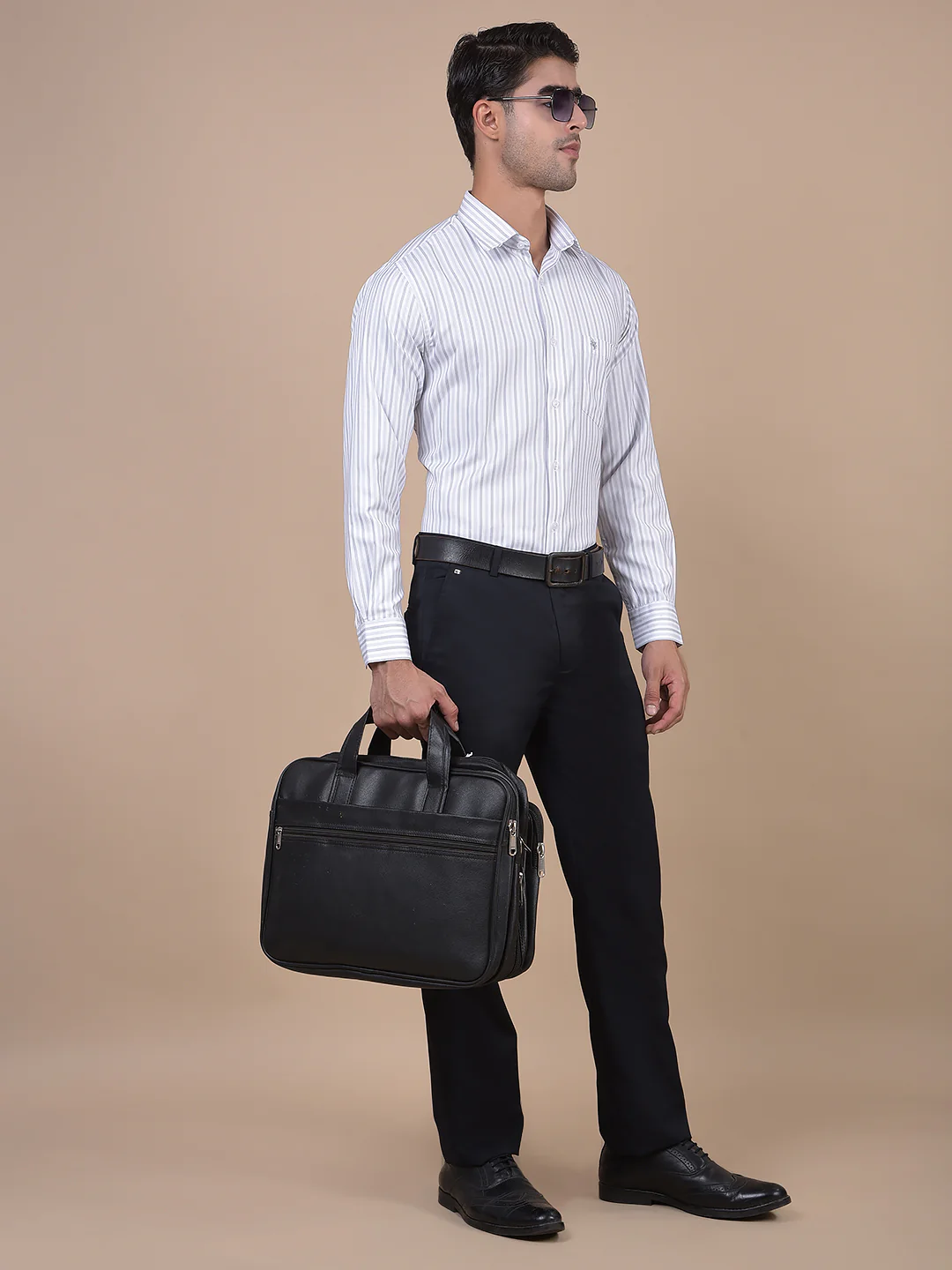 Formal Trouser for Men | Breathable & Soft with Color Fastness Regular Fit Poly Viscose Fabric Solid Pattern Hook & Eye Closure - Image 6